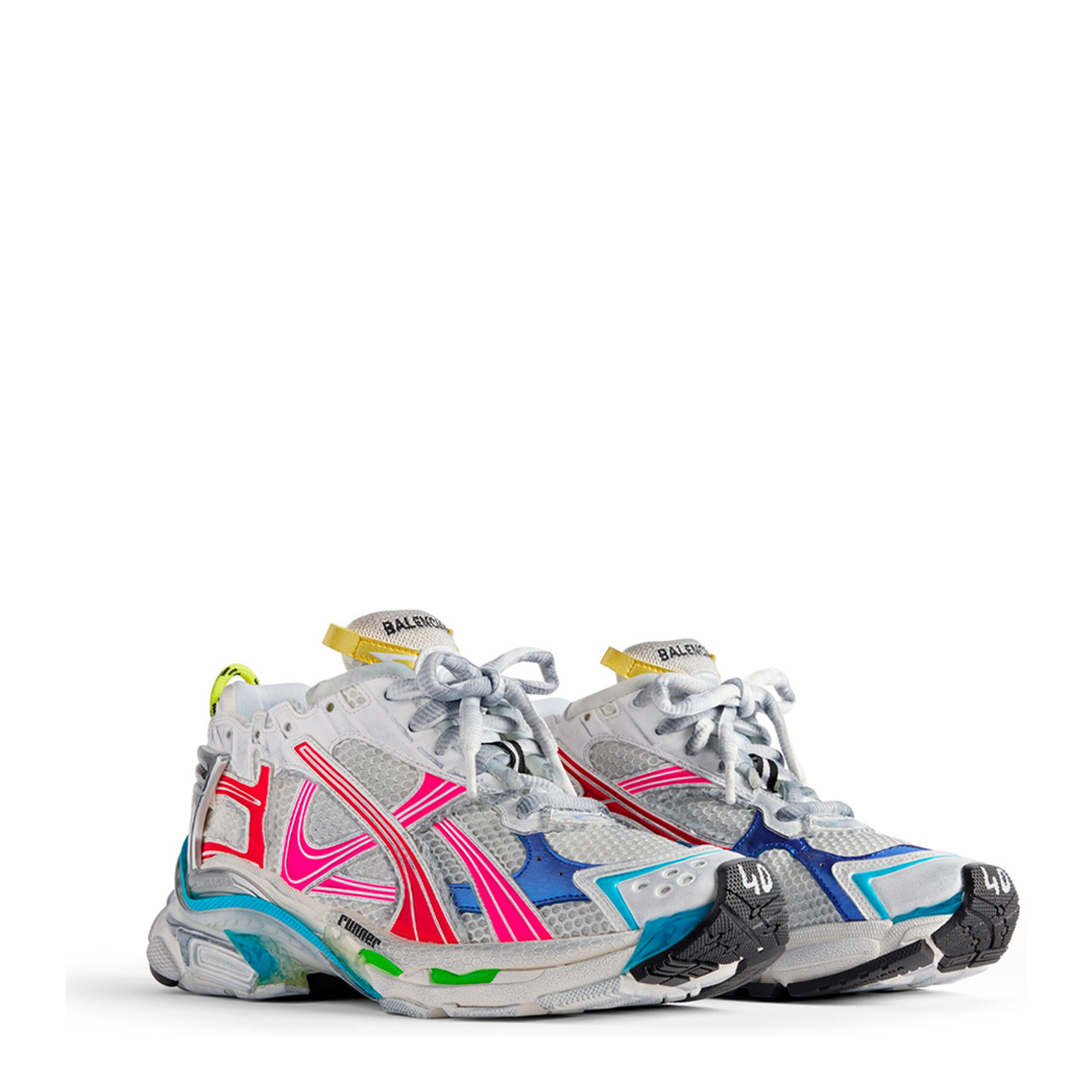 MAYFEYR - Balenciaga - Mesh And Nylon Multicolor Worn-Out Effect Runner Sneakers - 772767W3RBW