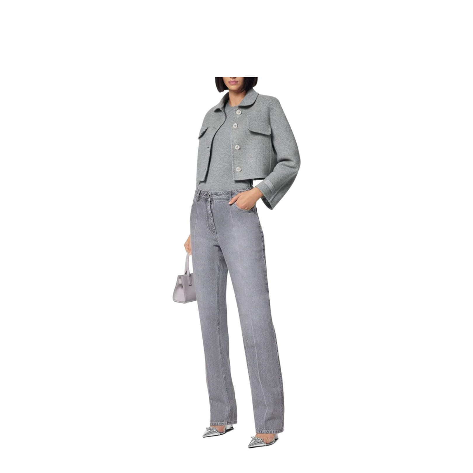 Melange Grey Wool Blend Sweater