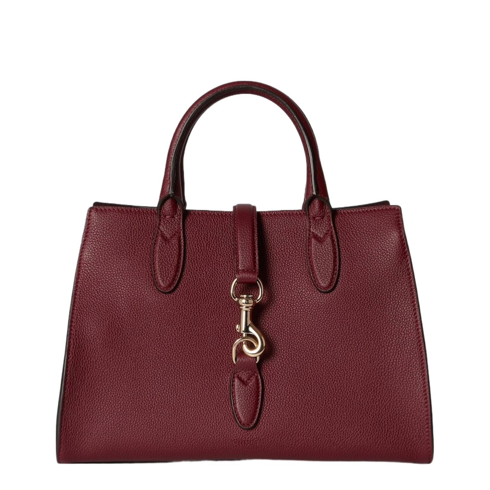 Softbit Medium Leather Top Handle Bag - Burgundy