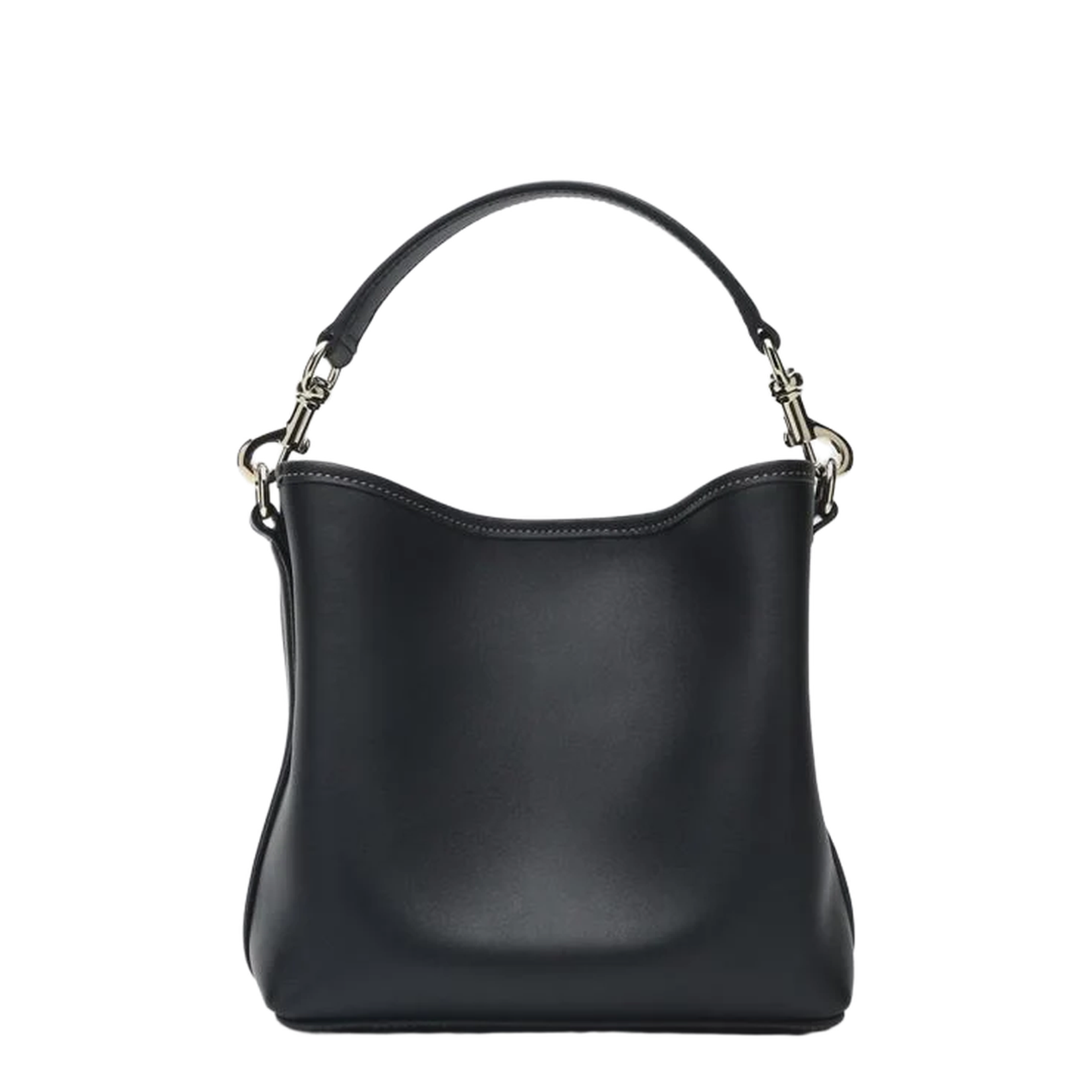 Mini Bucket Bag in Black Leather