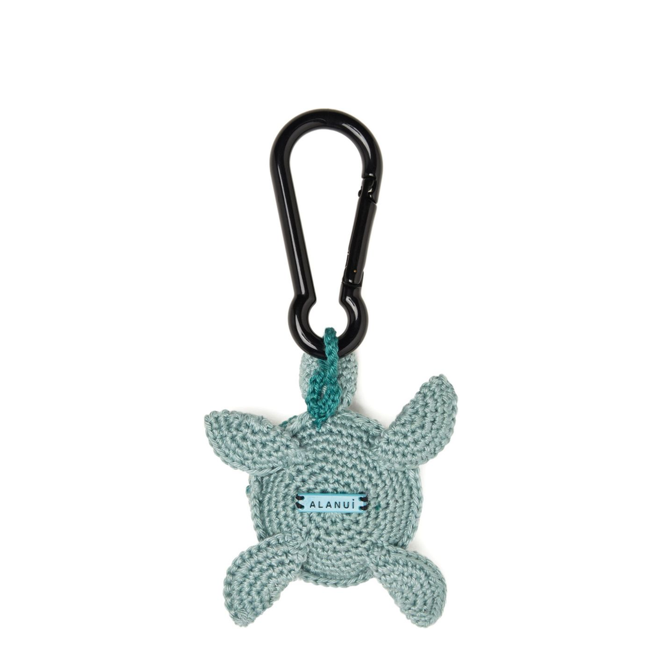 Clear Blue Keychain — Aquamarine Crochet Turtle Charm