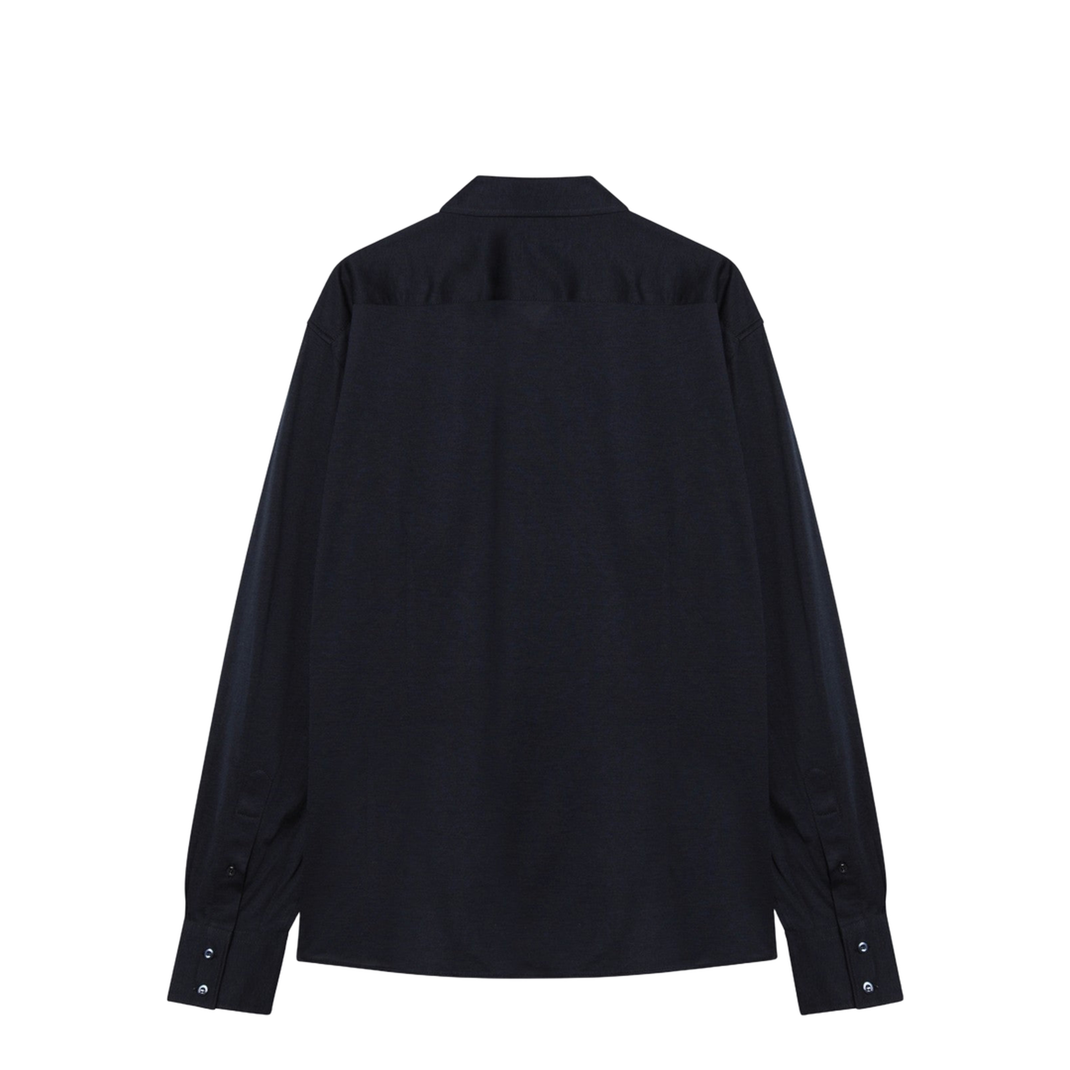Navy Blue Silk and Cotton Shirt