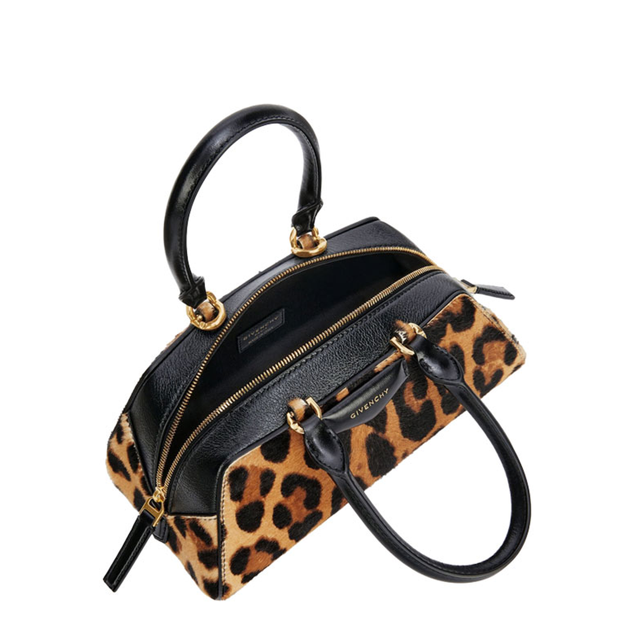 Mini Antigona East-West Bag in Leopard Pony Effect Leather