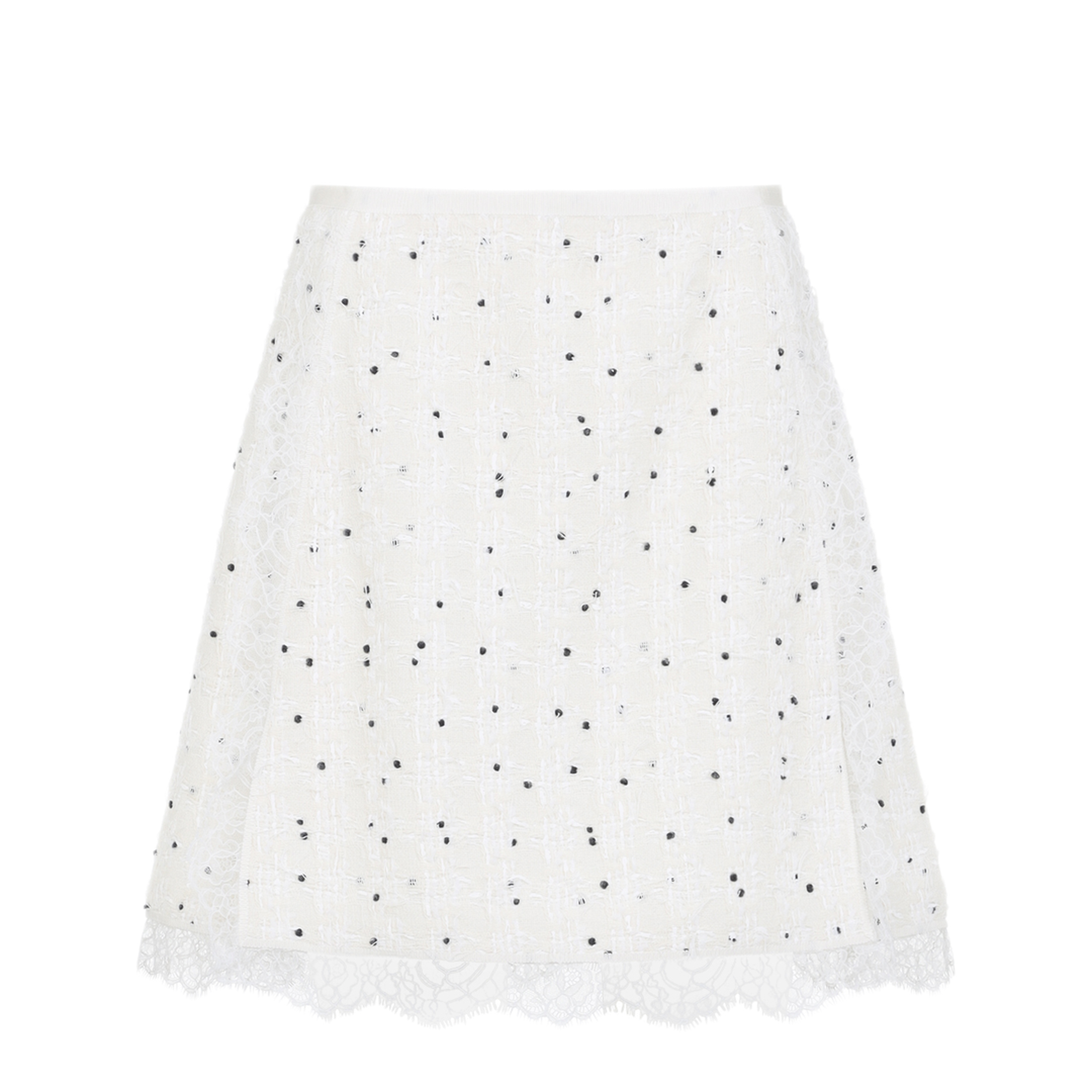 MAYFEYR - GIAMBATTISTA VALLI - Ivory Cotton Mini Skirt - 25FWPVCA204128LINM019