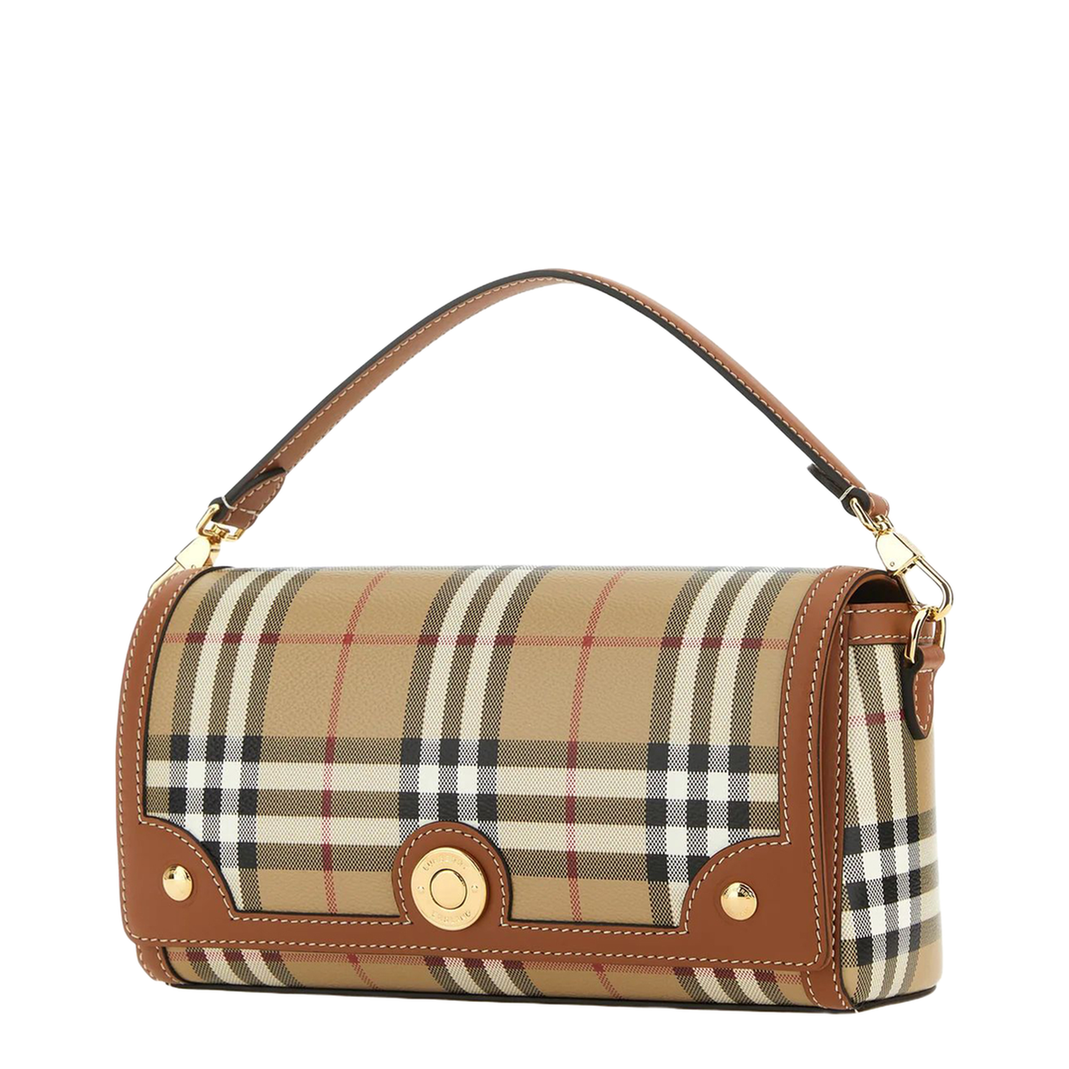 Printed Canvas and Leather Note Handbag