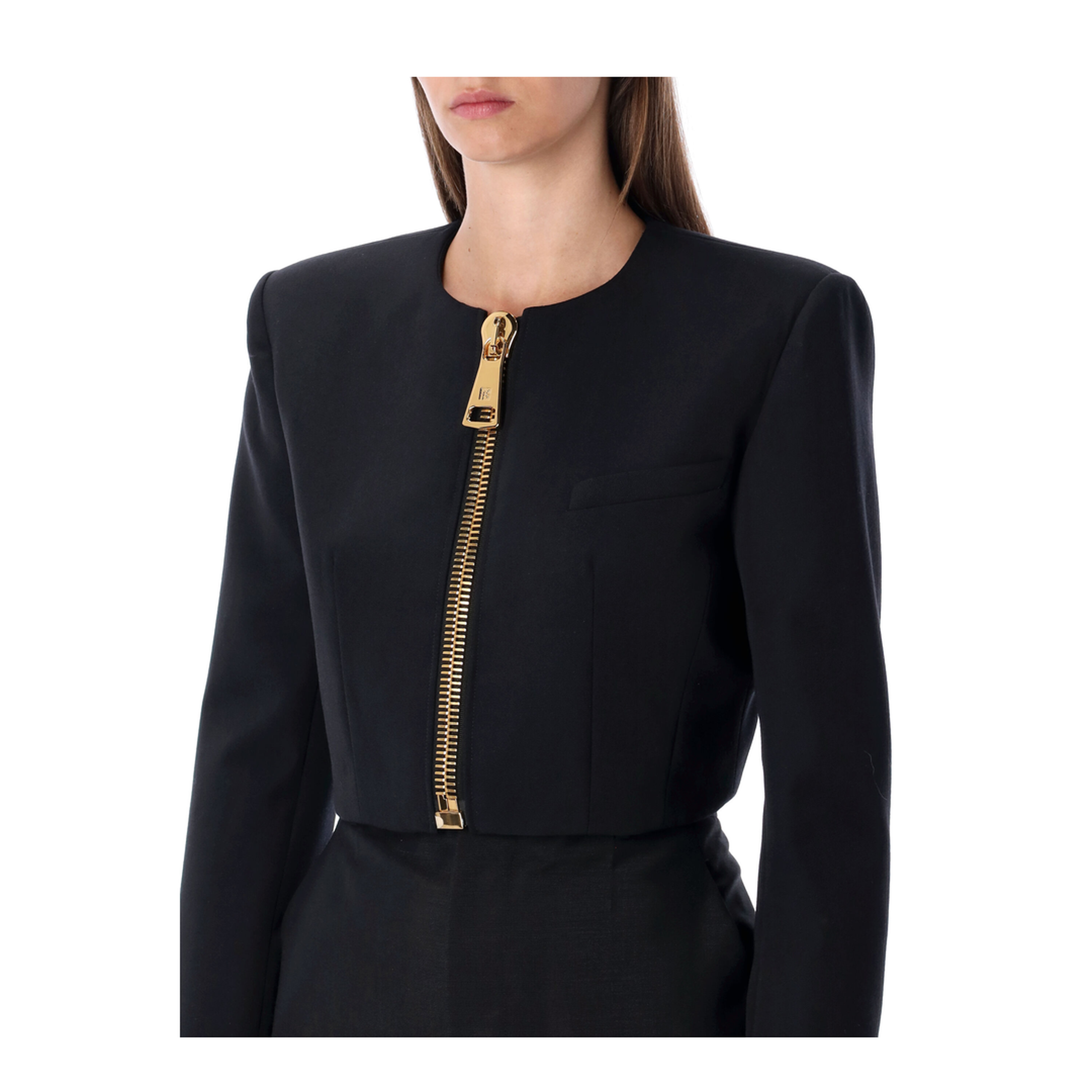 Cropped Jacket Wool Black