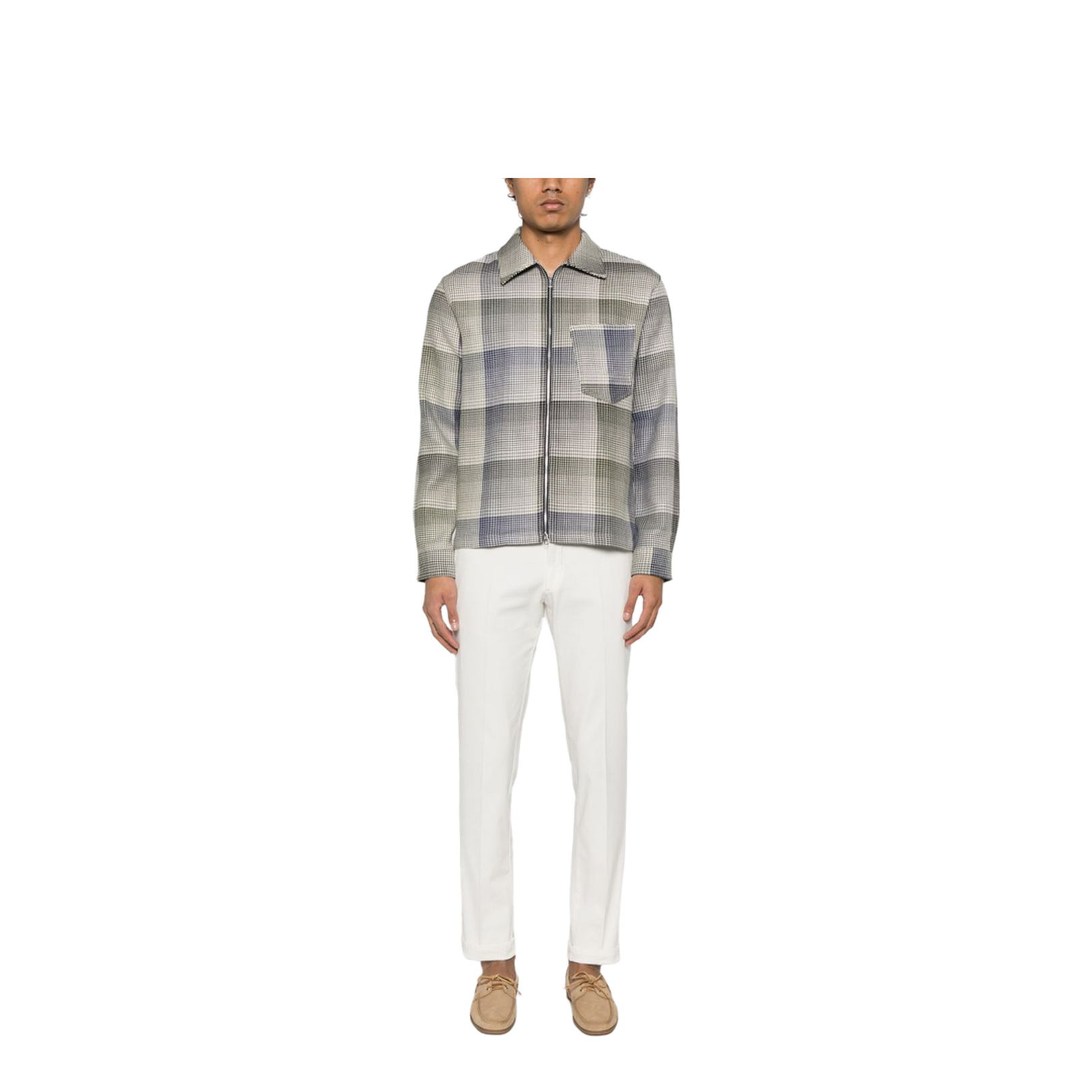 Checked Cotton Shirt Jacket