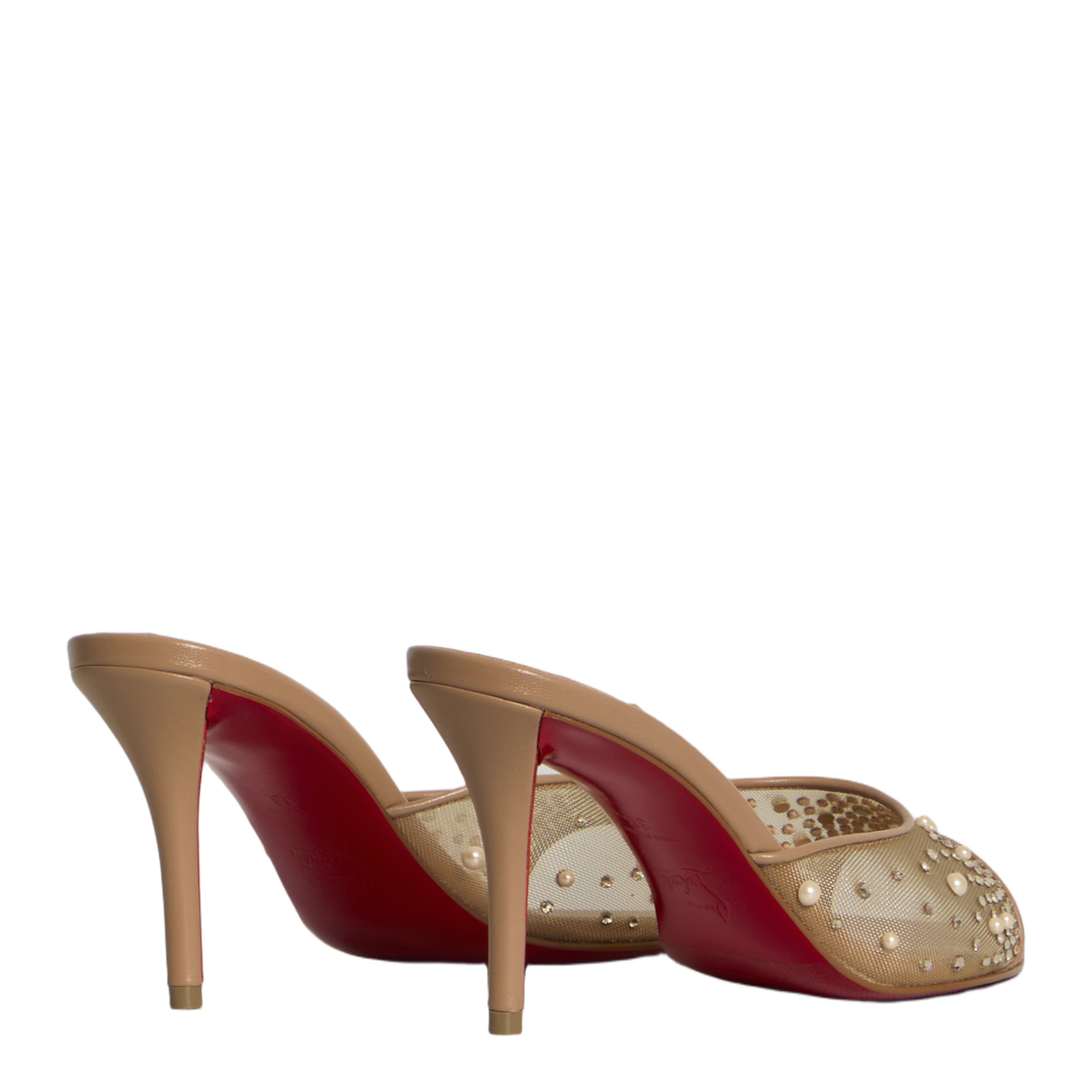 MAYFEYR - Christian Louboutin - Miss Z Desgrastrass Pearl Mules - 1260741N358BLUSH