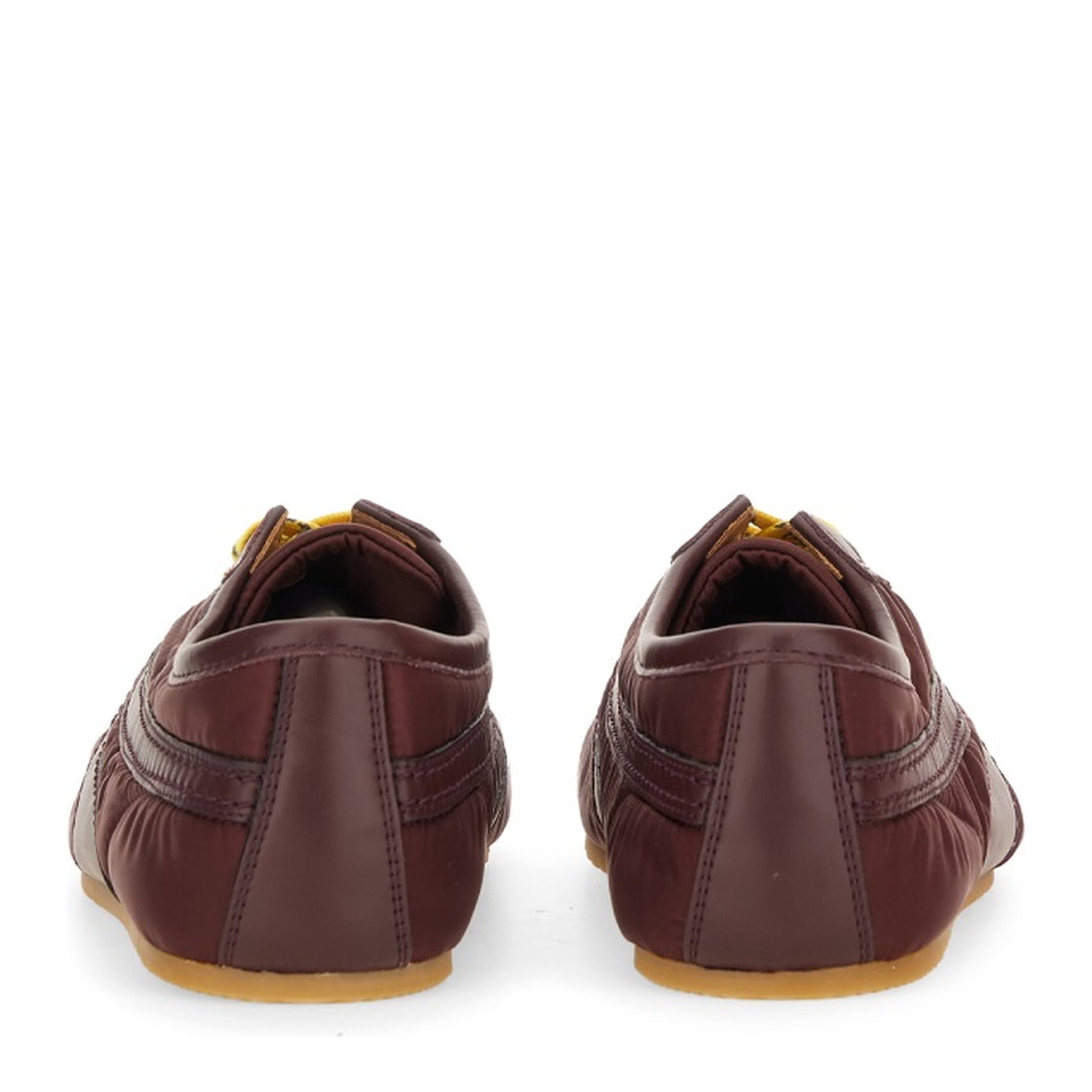 Nylon and Nappa Leather Sneaker Bordeaux