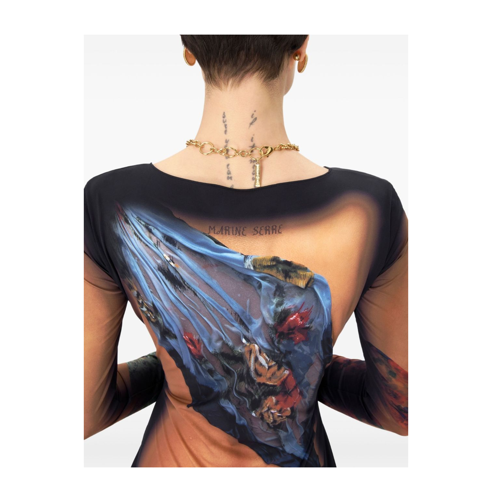 Draped Statue Long Dress