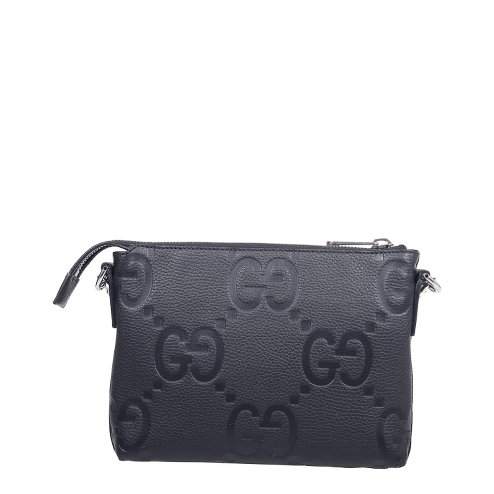 GG Jumbo Small Leather Crossbody Bag - Gray