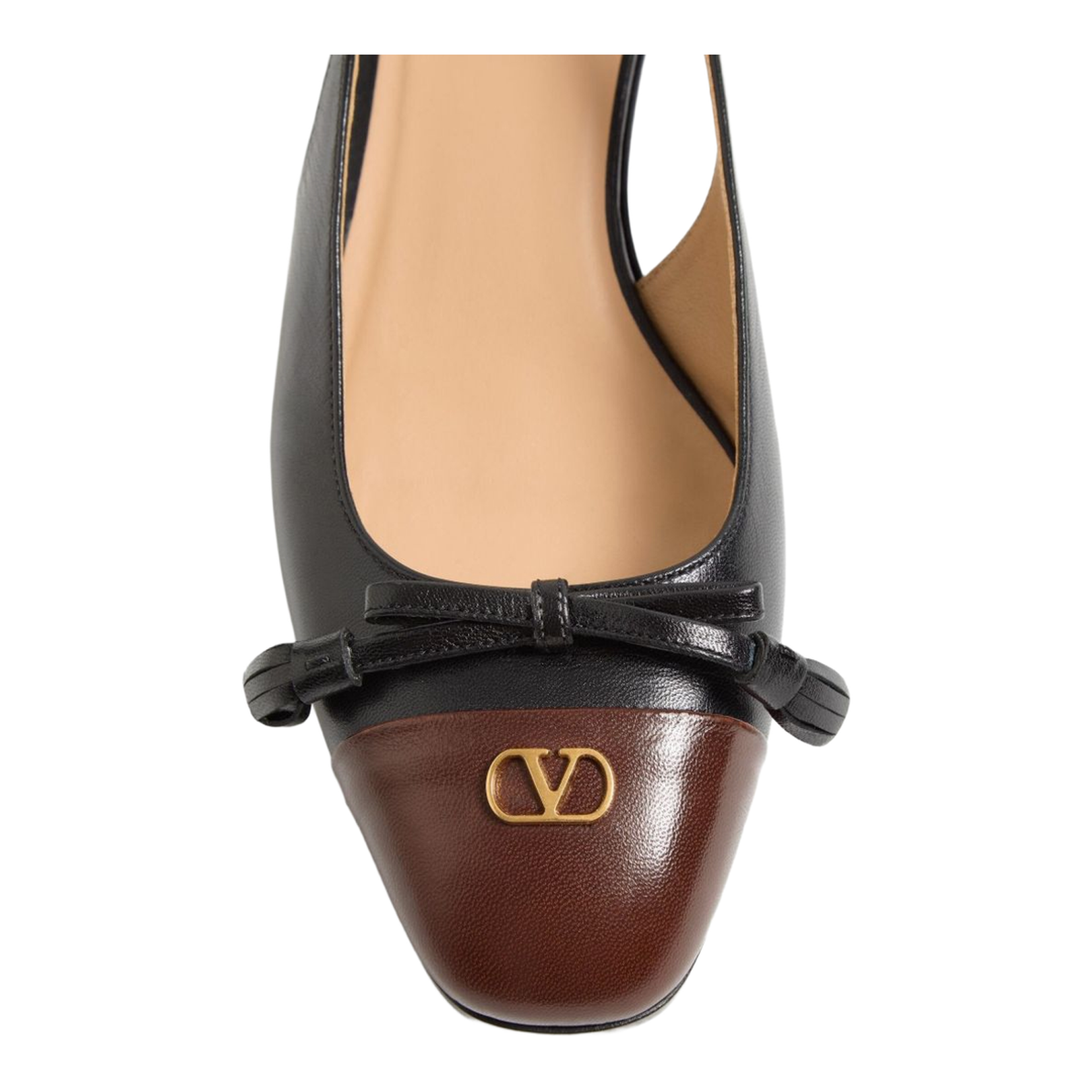 Buckle-Fastening Slingback Strap Bow Detailing VLogo Signature Almond Toe