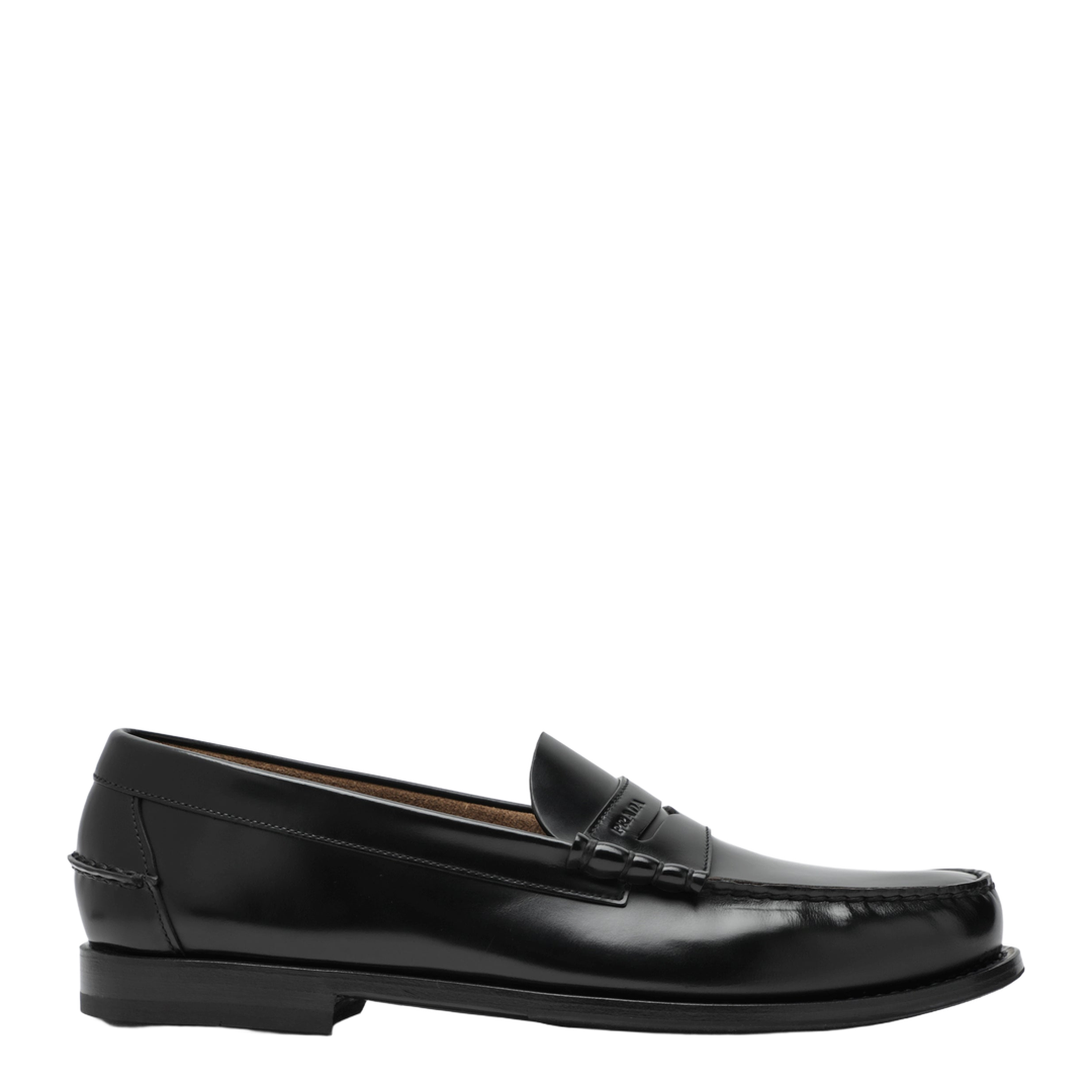 Black Brushed Leather Loafers
