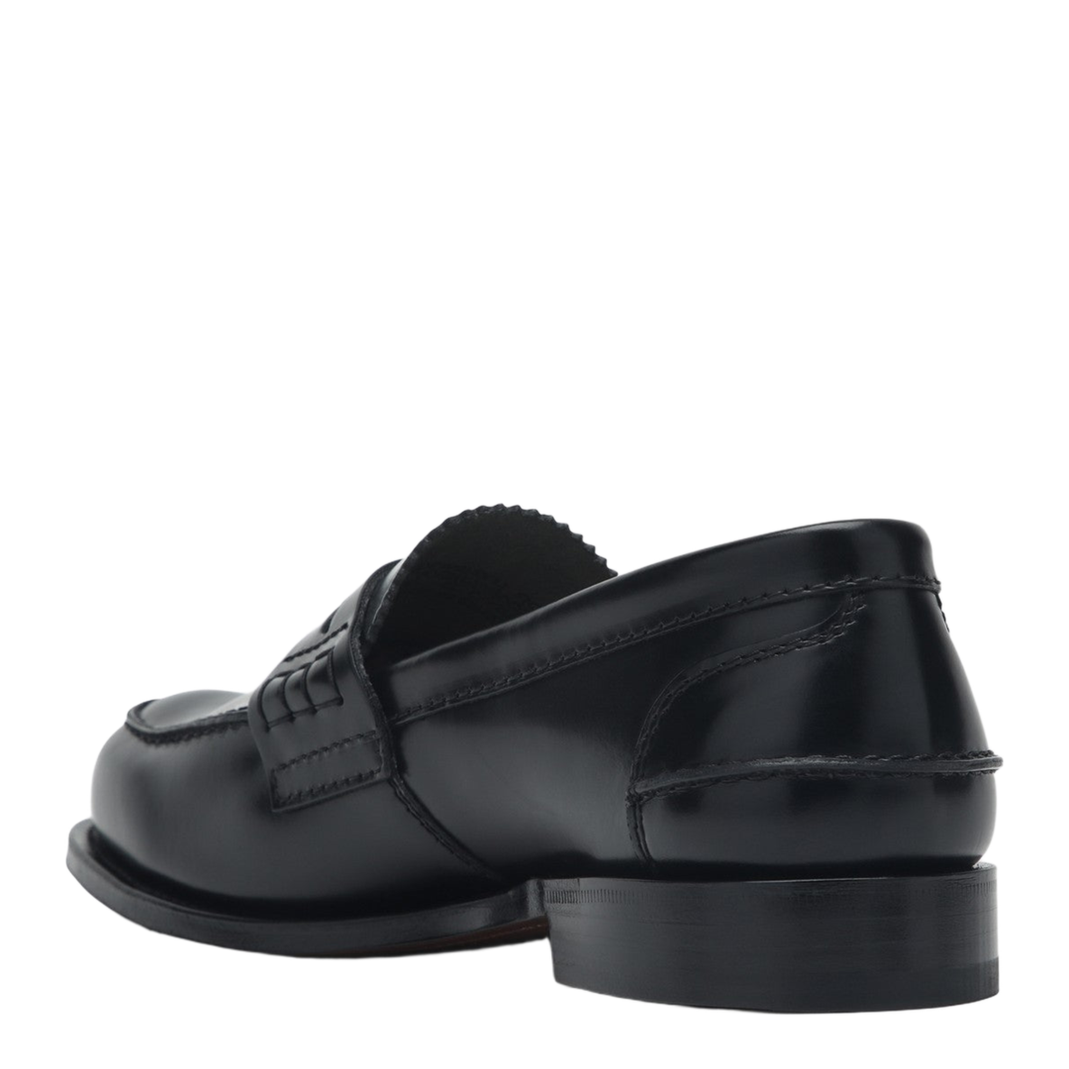 Black Shiny Leather Loafers