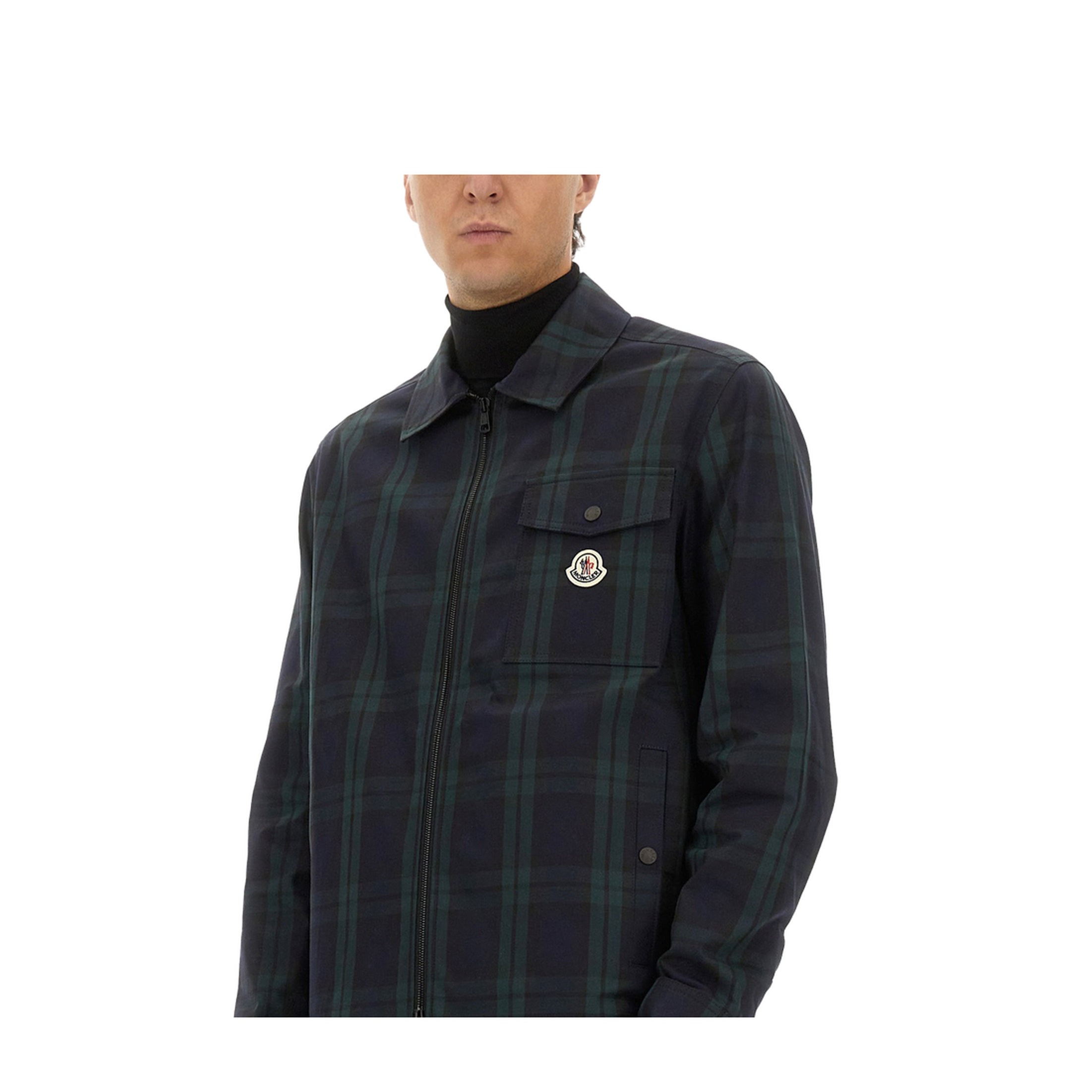 Checked Cotton Gabarine Shirt Jacket