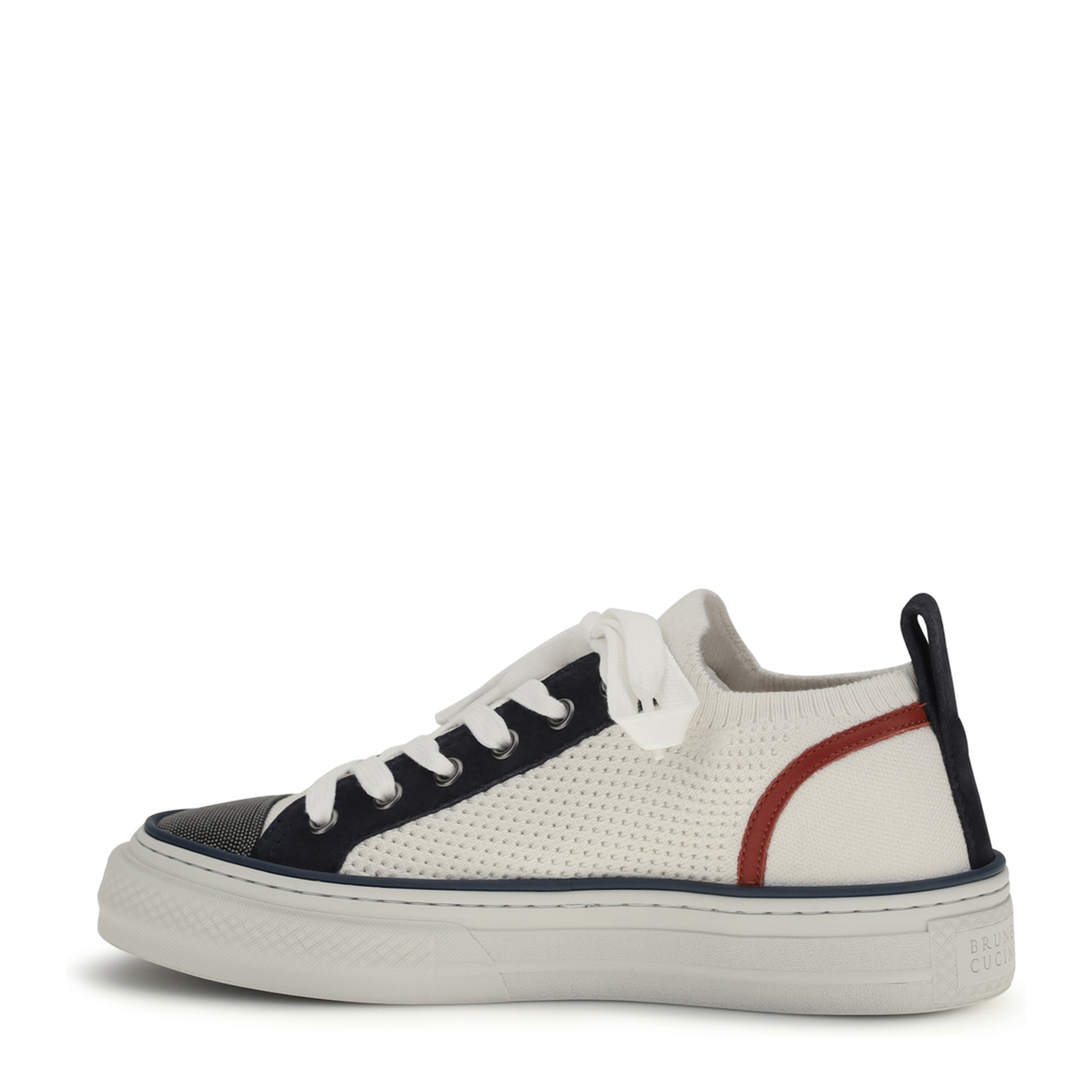 MAYFEYR - Brunello Cucinelli - Cotton Knit And Suede Sneakers With Precious Toe - MZ35G3223