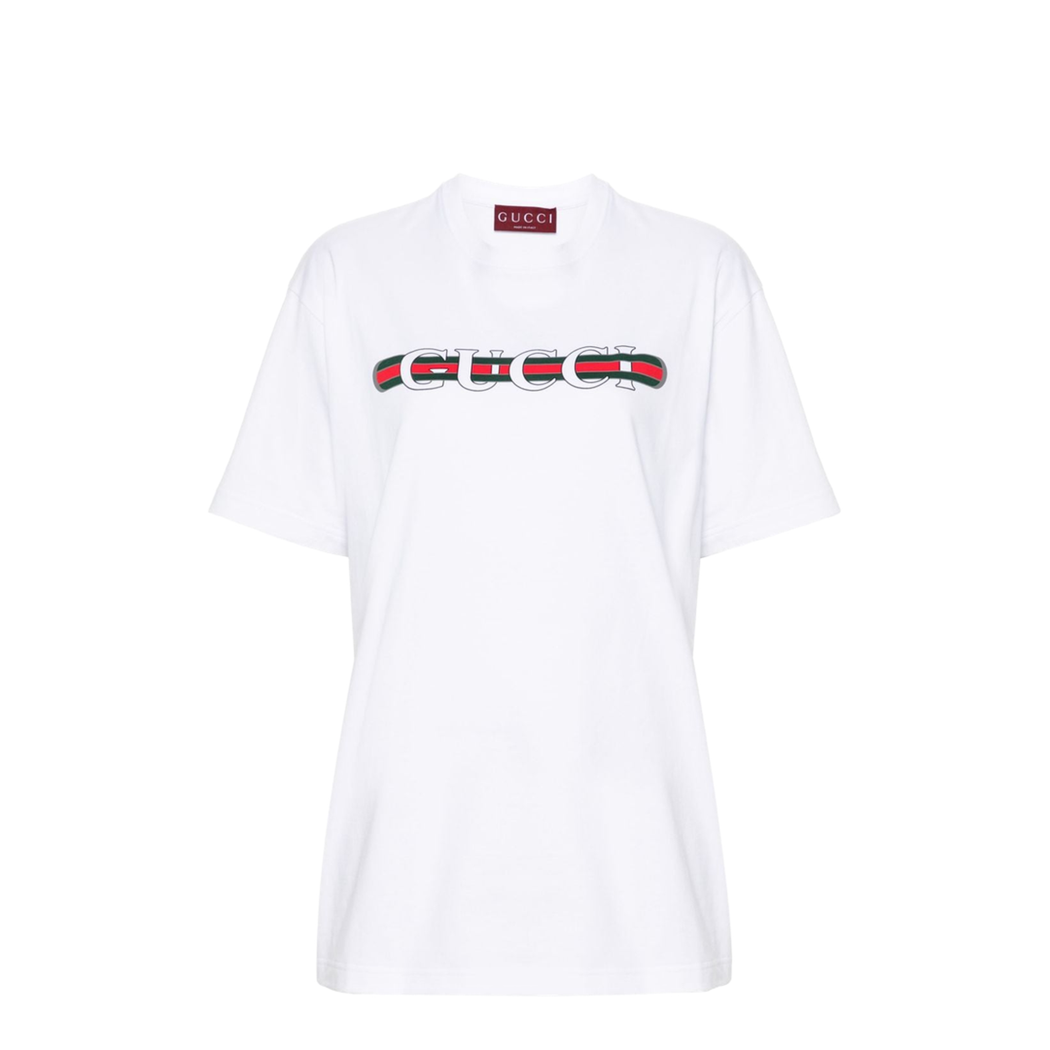 Printed Cotton Jersey T-Shirt in White