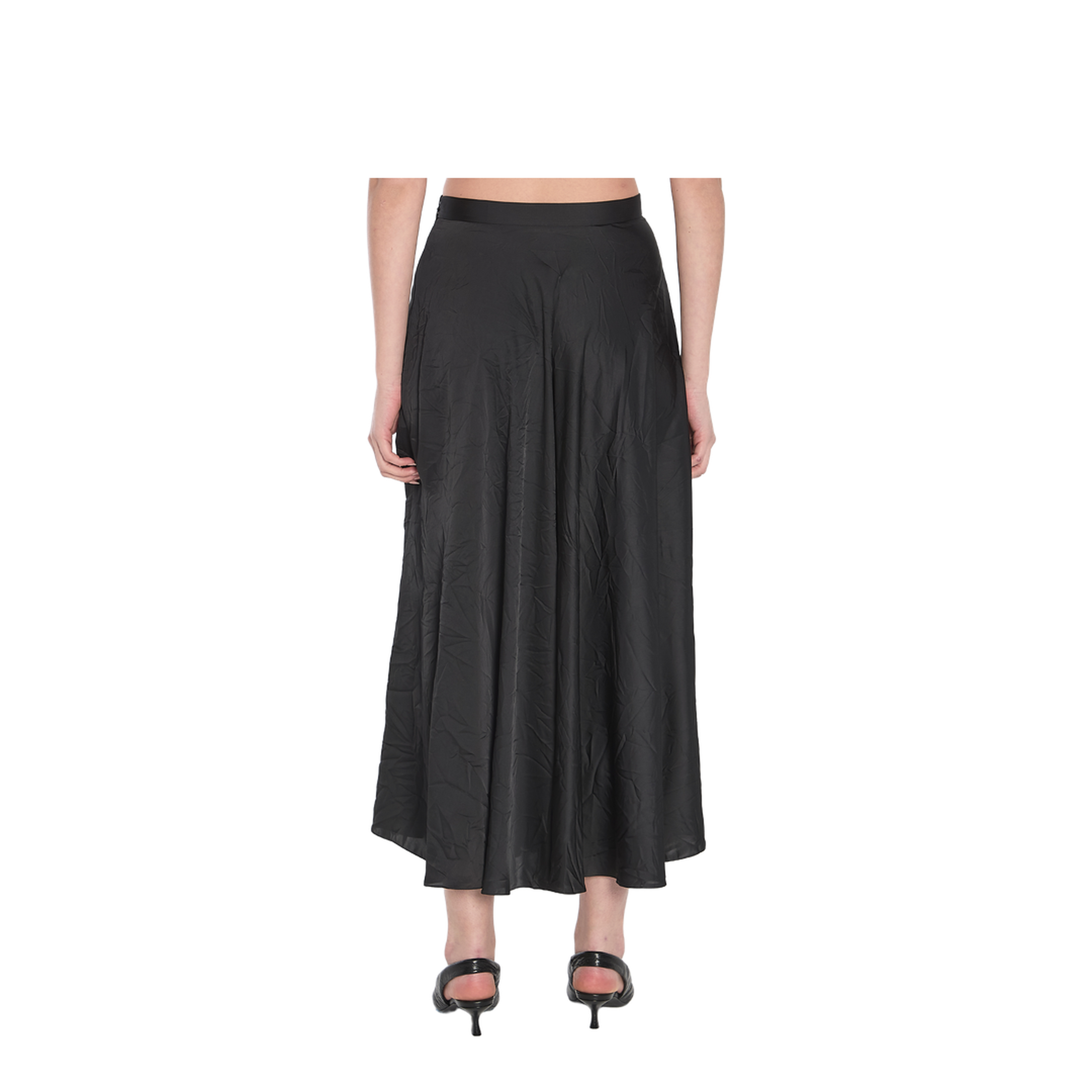 Satin Asymmetric Draped Skirt