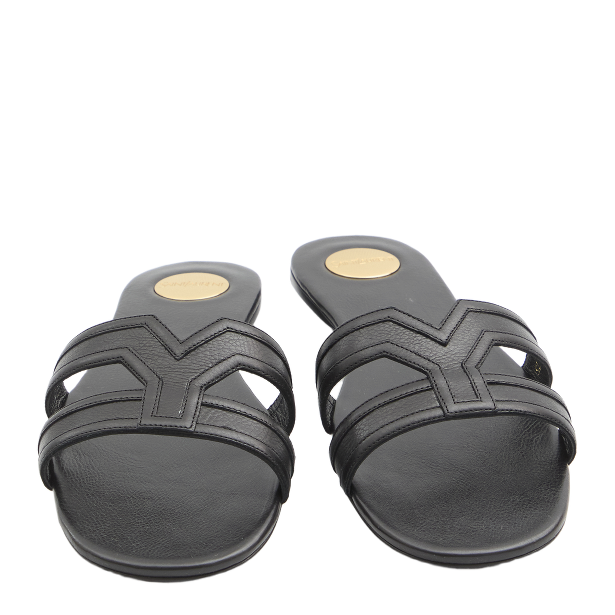 MABROUKA Slides in Smooth Leather in Black