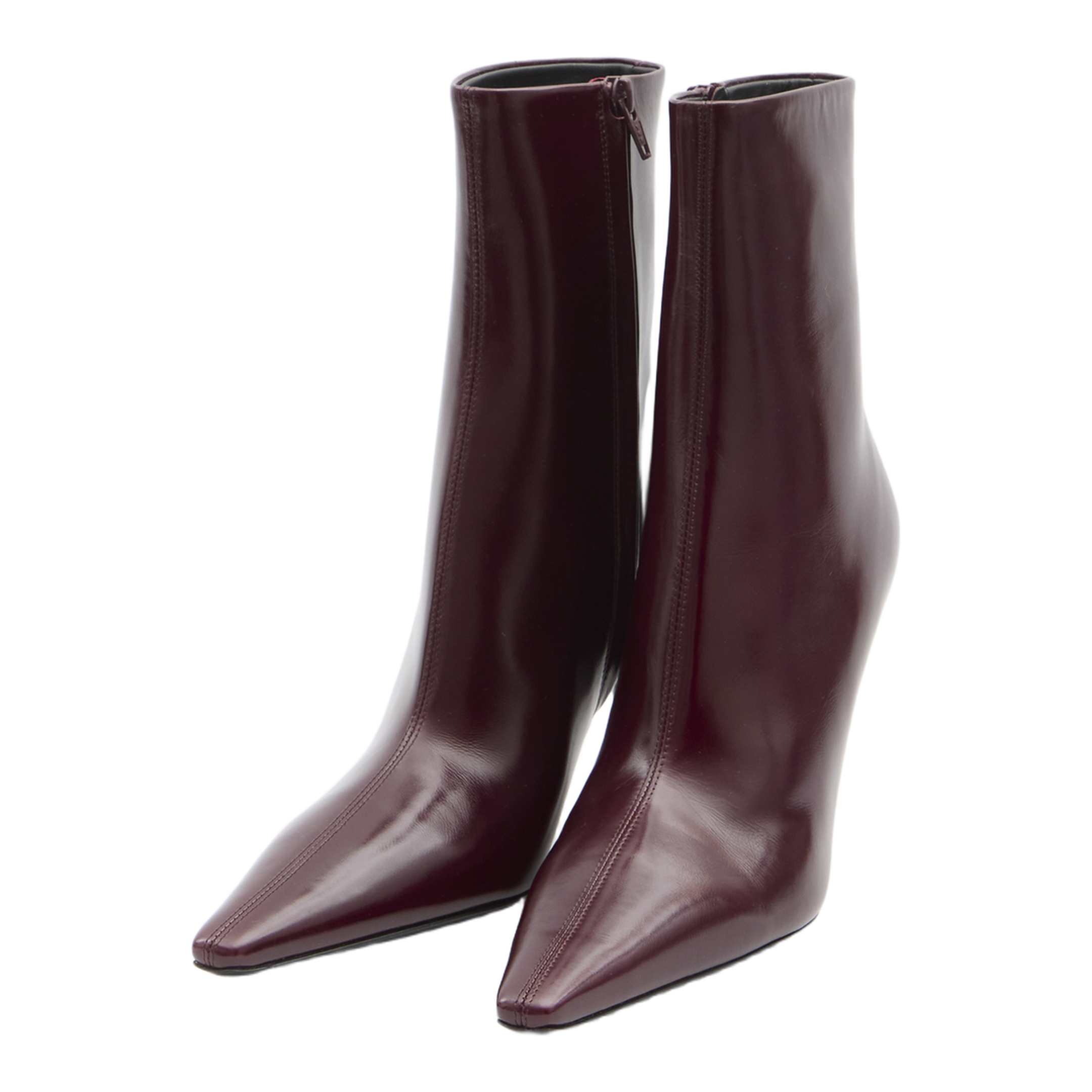 Ashley Booties in Smooth Leather in Bordeaux