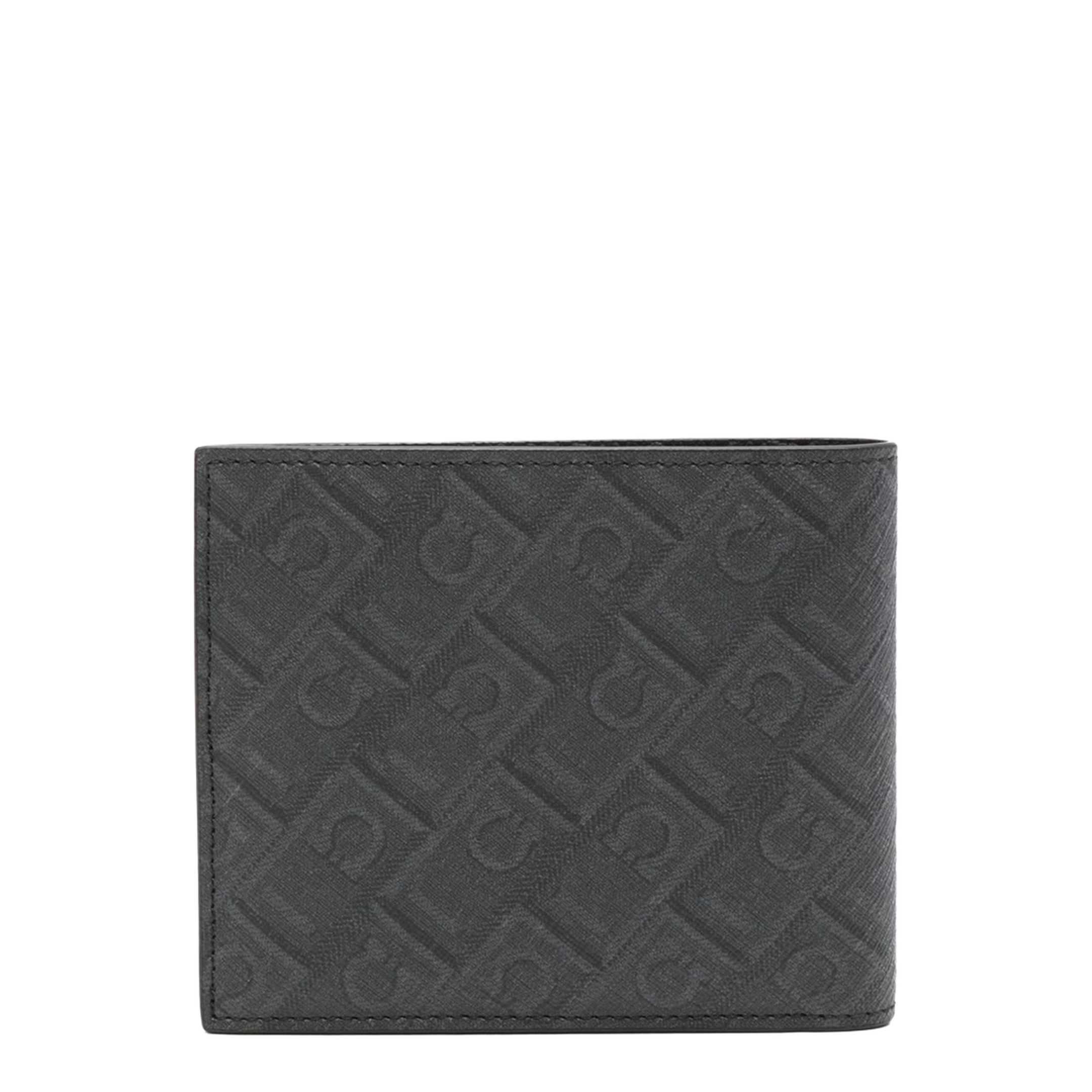 Monogram Calf Leather Wallet - Grey and Black