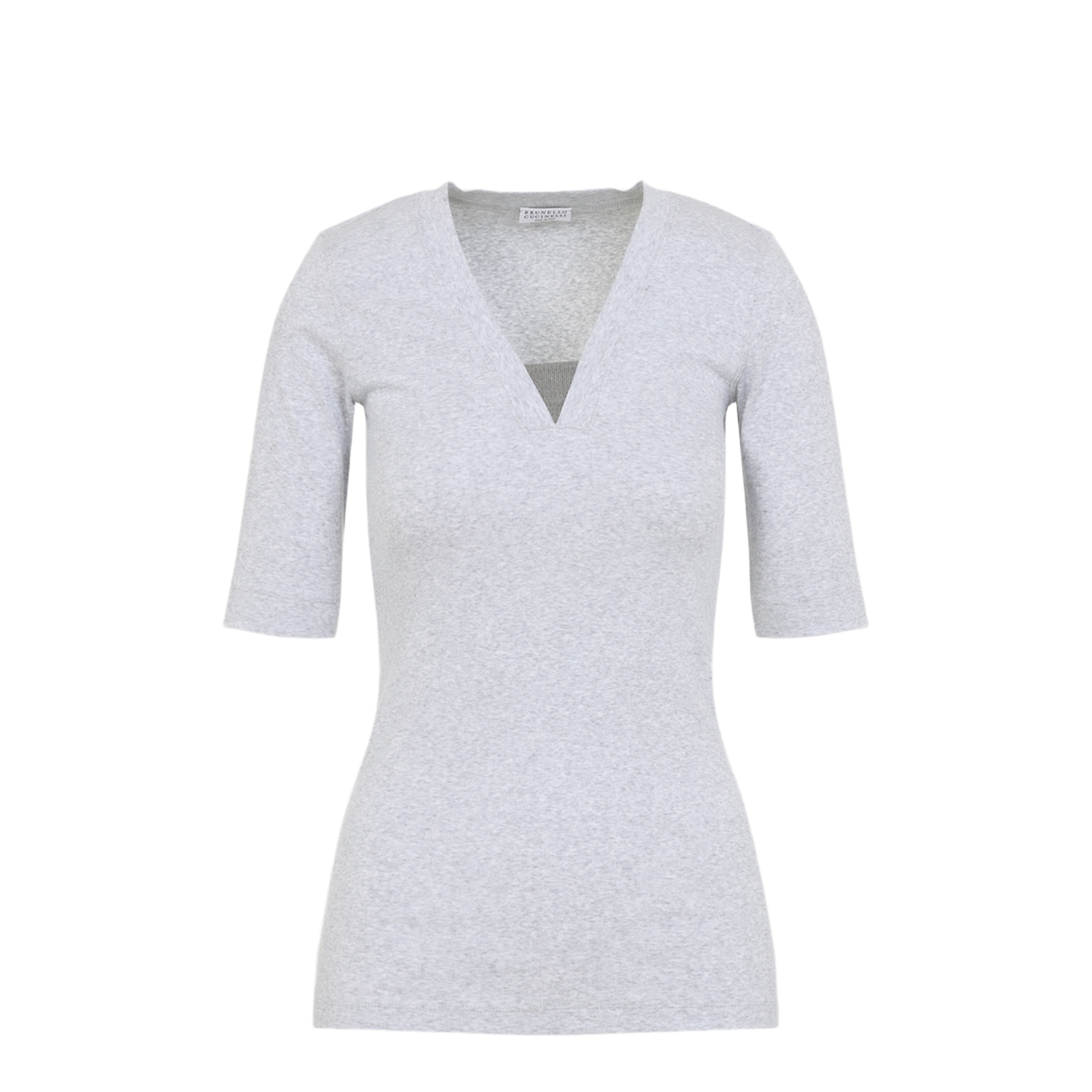 MAYFEYR - Brunello Cucinelli - V-Neck Ribbed T-Shirt - M0TC8EL692