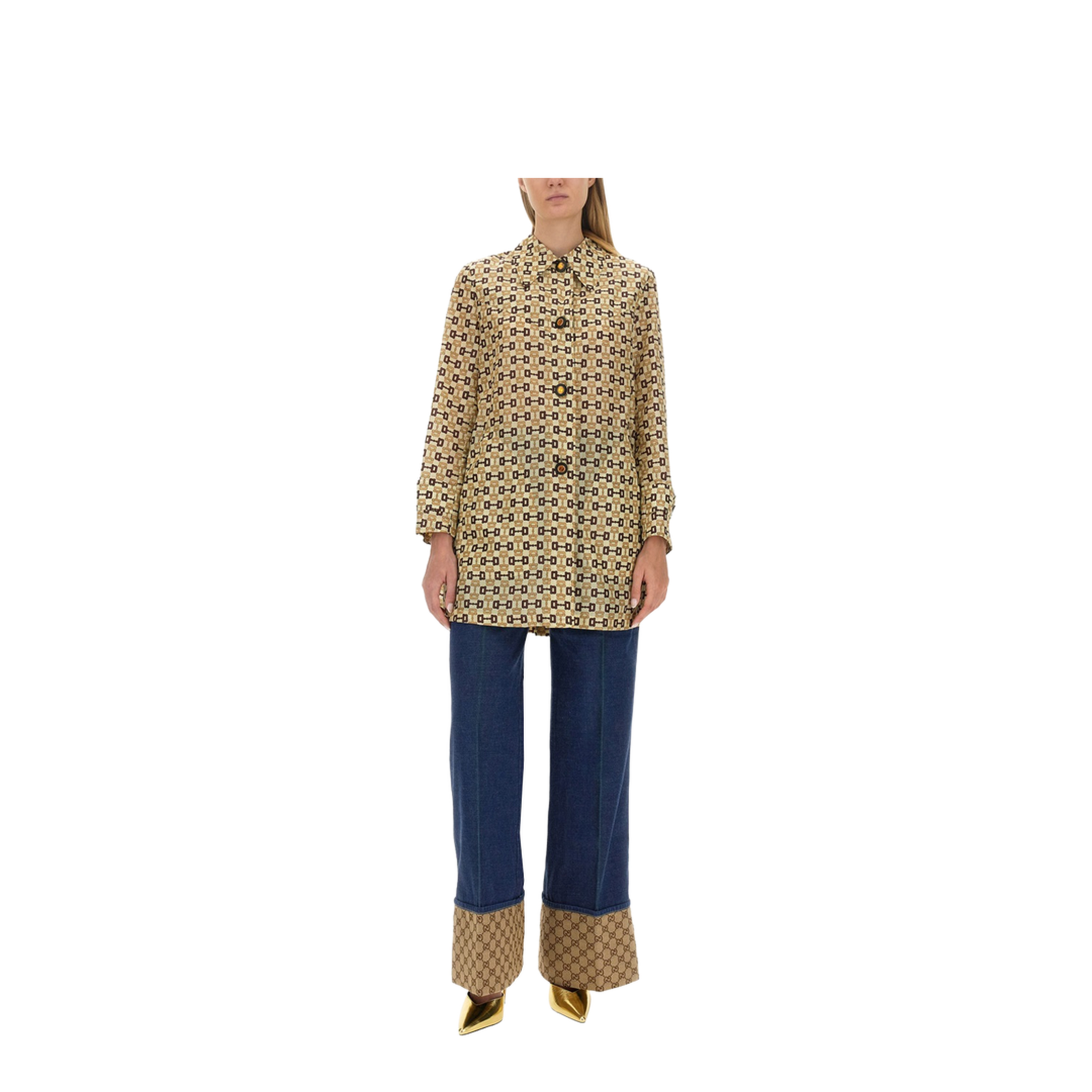 Horsebit Print Coat