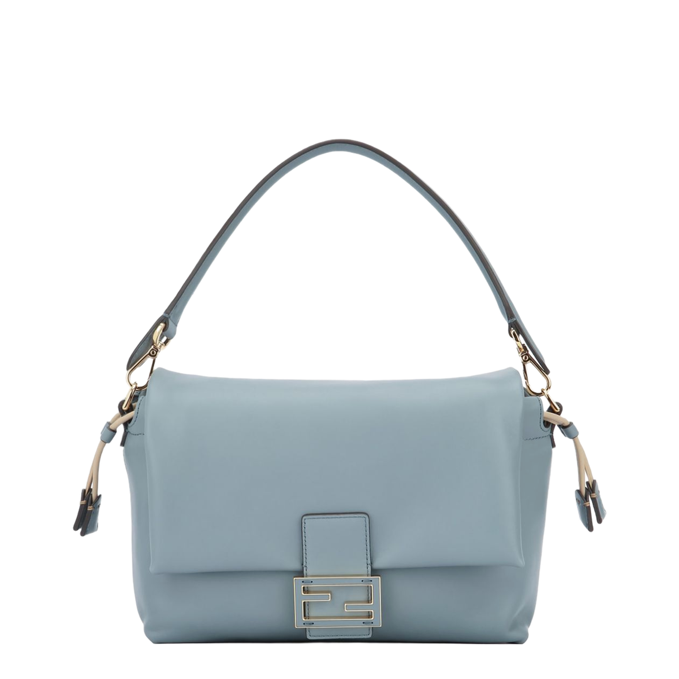Mamma Baguette Medium Leather Shoulder Bag - Light Blue