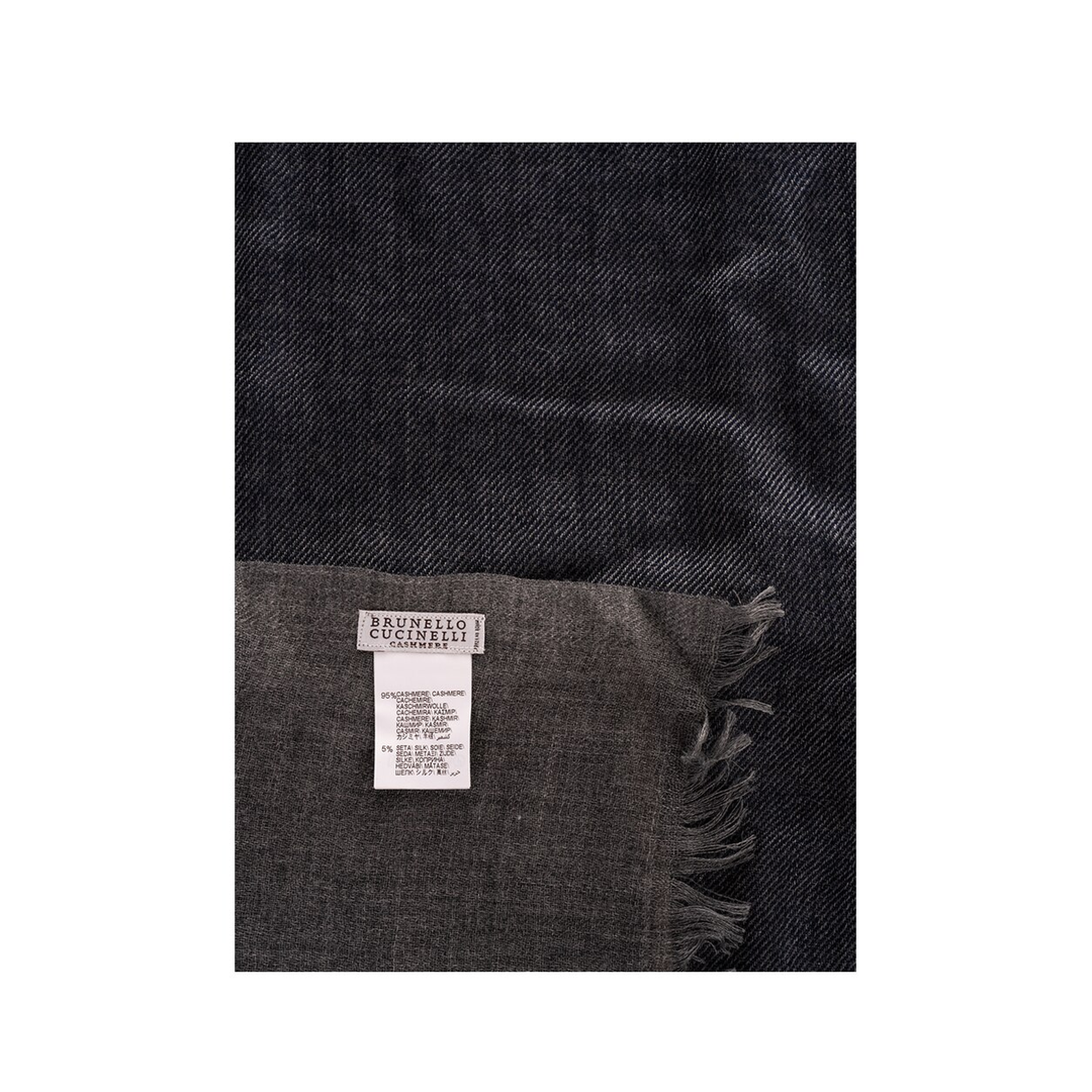 MAYFEYR - Brunello Cucinelli - Colorblock Scarf In Blue Marine Color - MSC606AVCU929