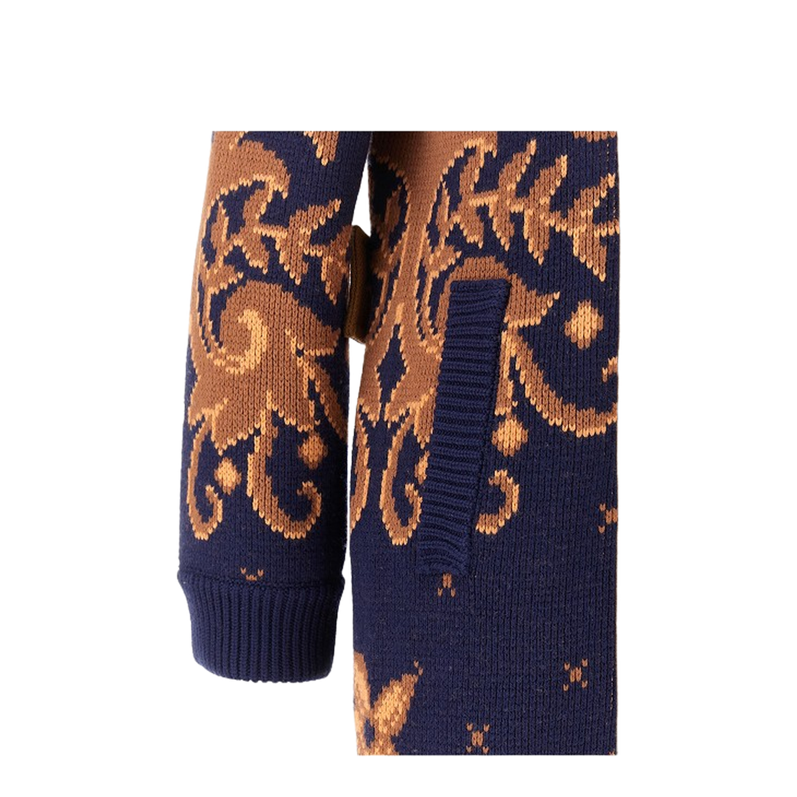 DOUBLE-BREASTED COAT WITH KNIT INSERTS