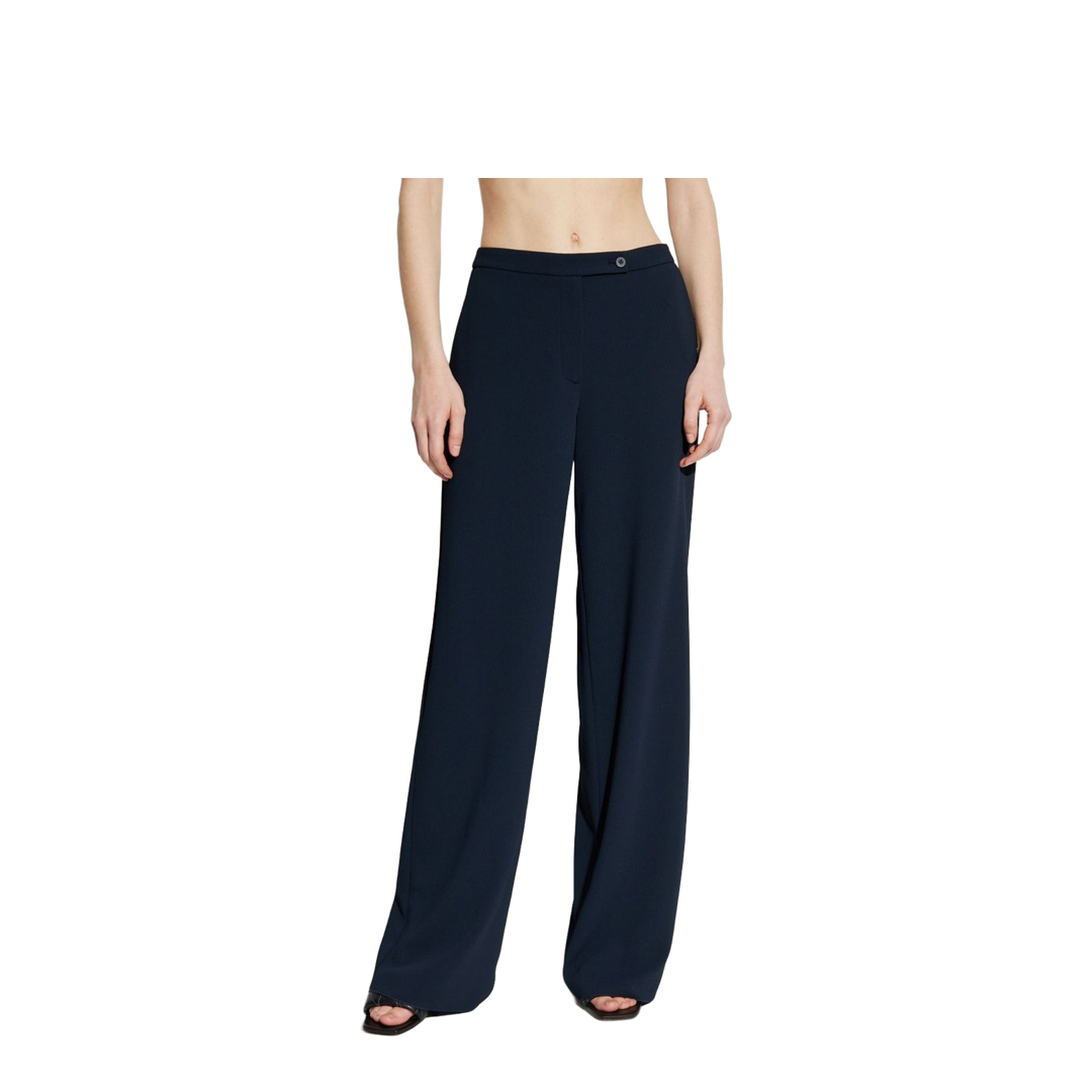 Palazzo Trousers in Fluid Armure Fabric