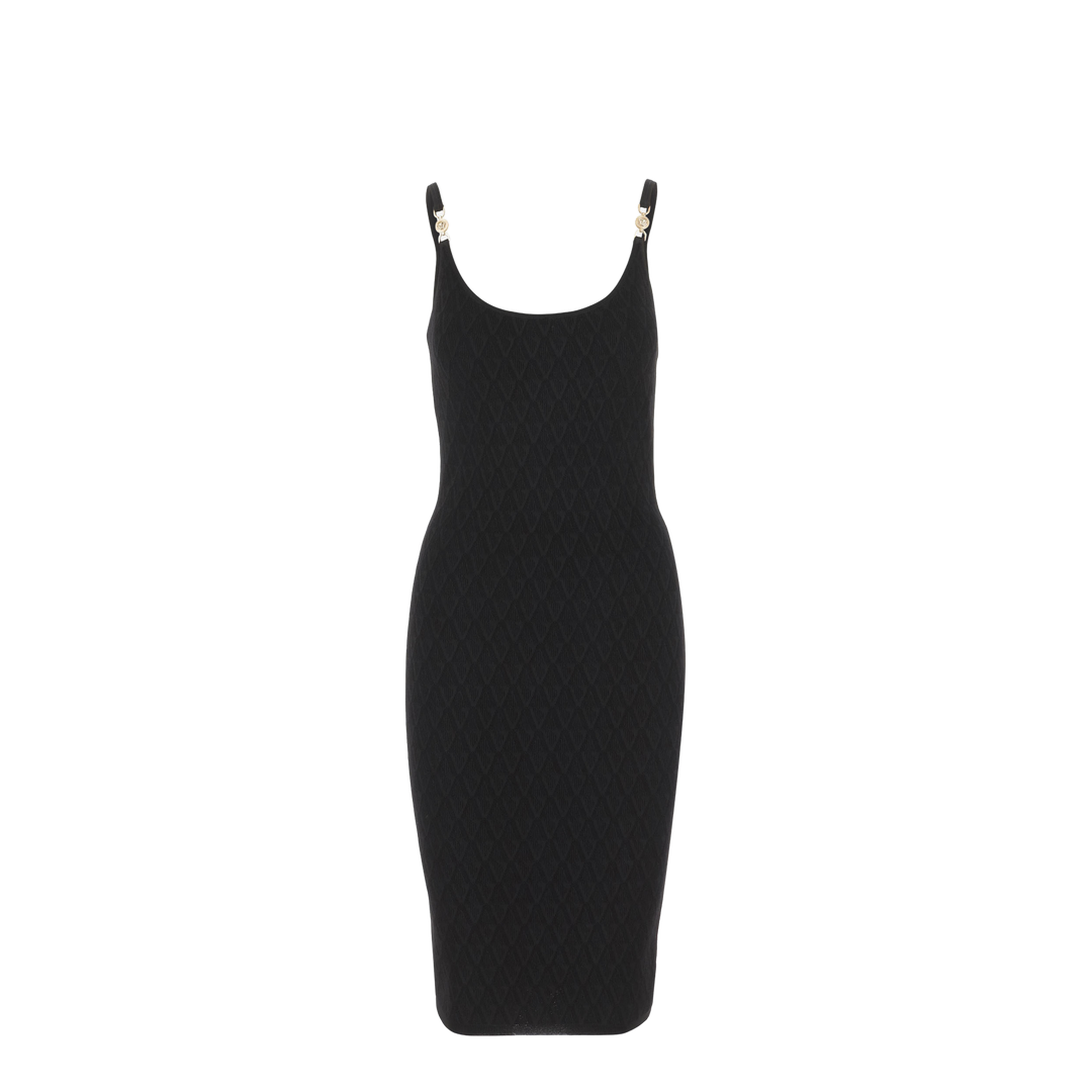 Dress with V-Jacquard Stretch Texture