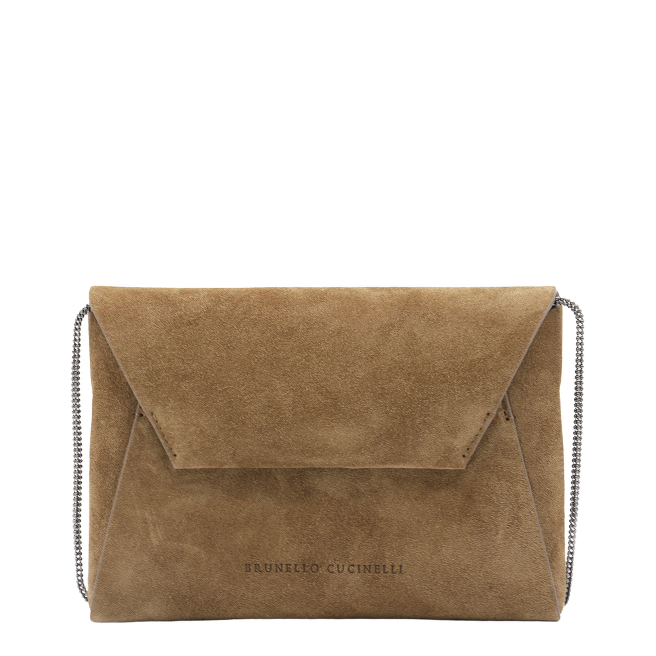 Suede Clutch Bag Brown