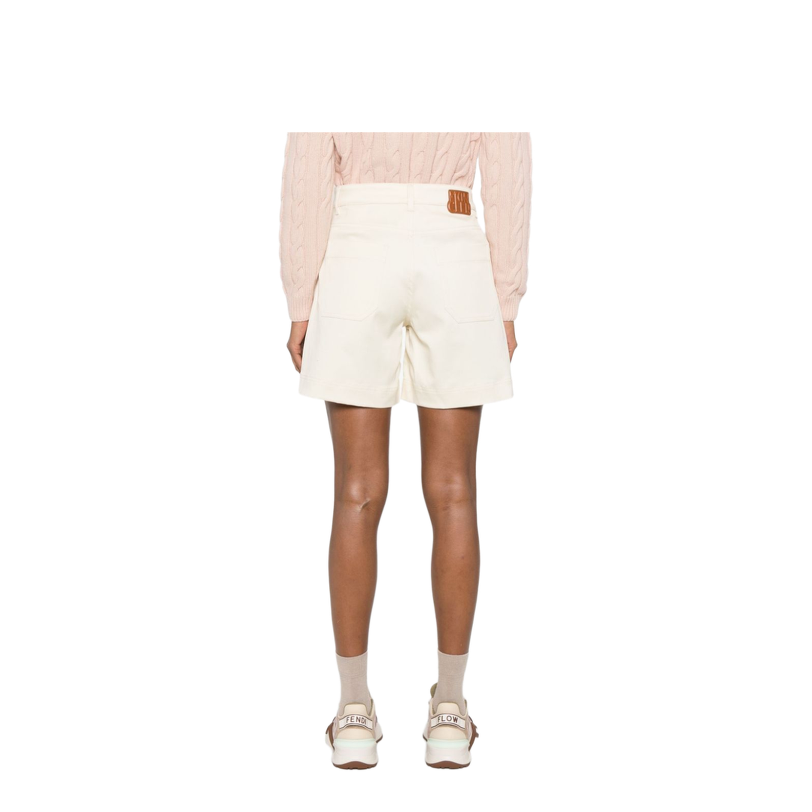 Ivory Stretch Cotton Bermuda Shorts