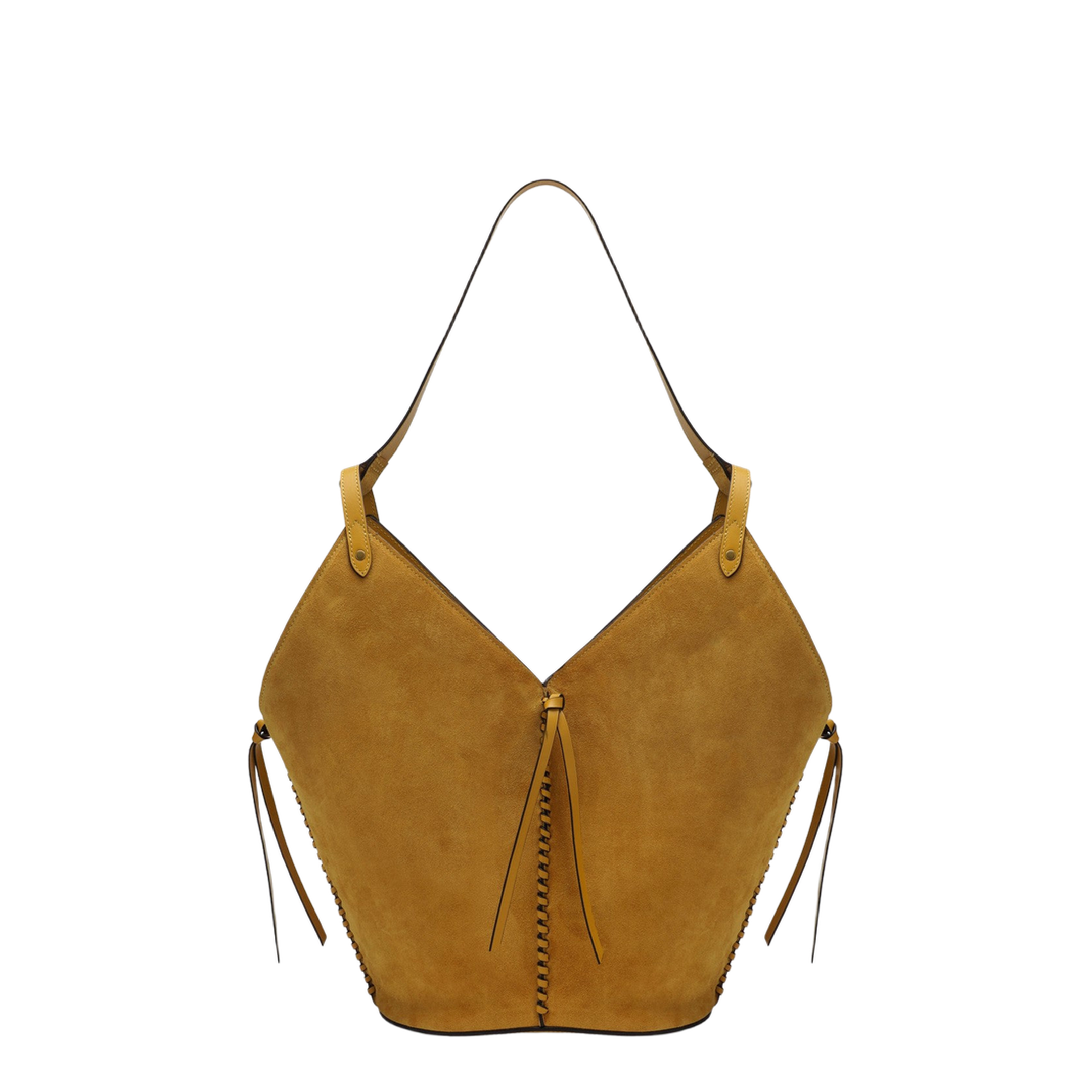 Tampa Suede Leather Tote - Saffron