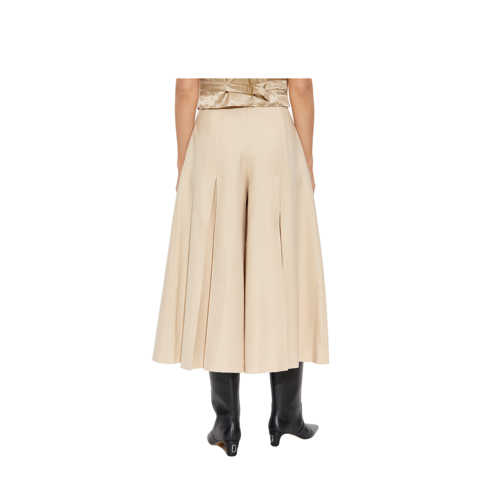 Wool Wide-Leg Trousers with Slit