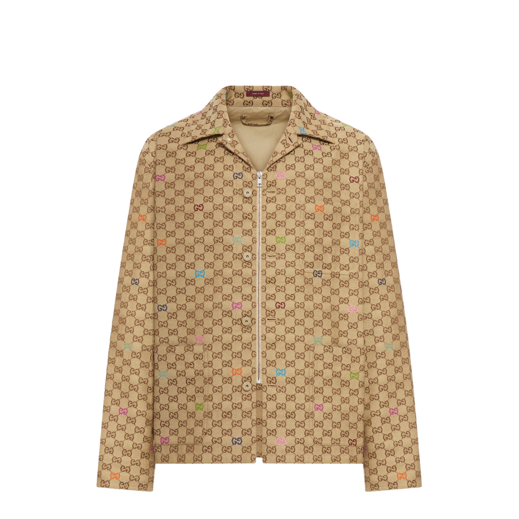 Canvas Jacket in Camel and Dark Brown