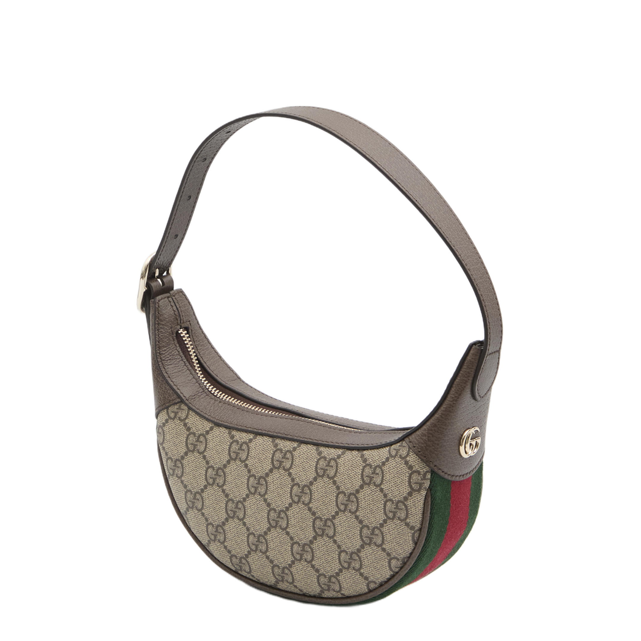 Ophidia Small GG Monogram Coated Fabric Shoulder Bag - Beige/Brown