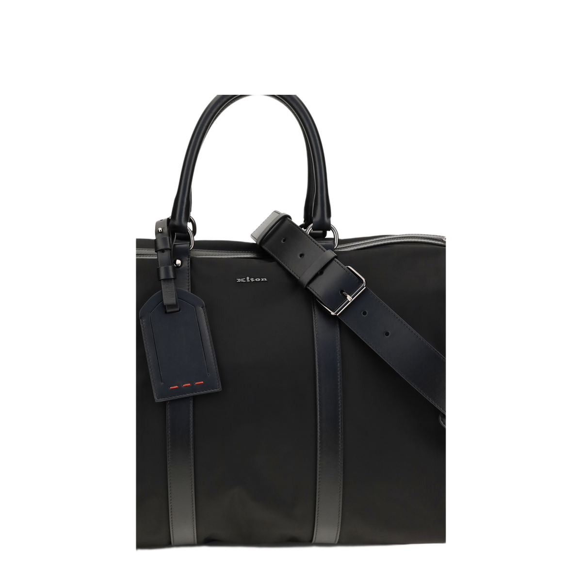 MAYFEYR - Kiton - Leather Trim Travel Duffle Bag - UBA0158N0127001NERO