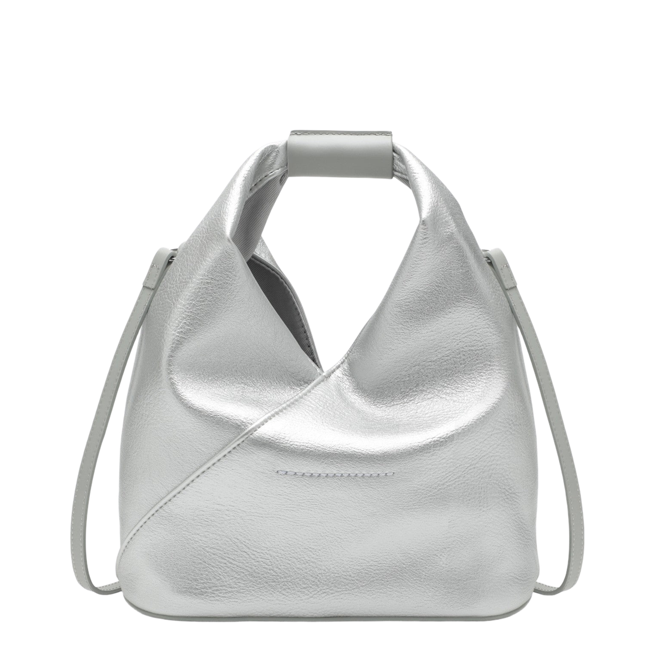 Japanese Crossbody Bag Silver Eco Leather
