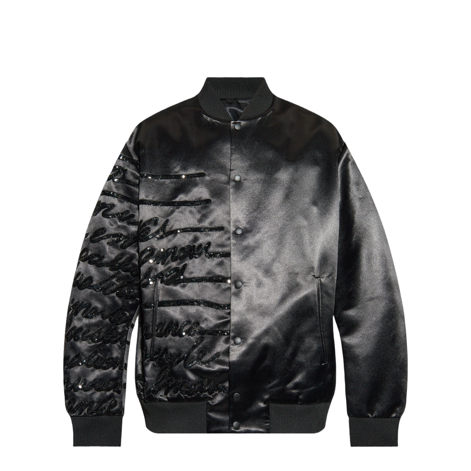 Bomber Jacket with Shimmering Appliqués