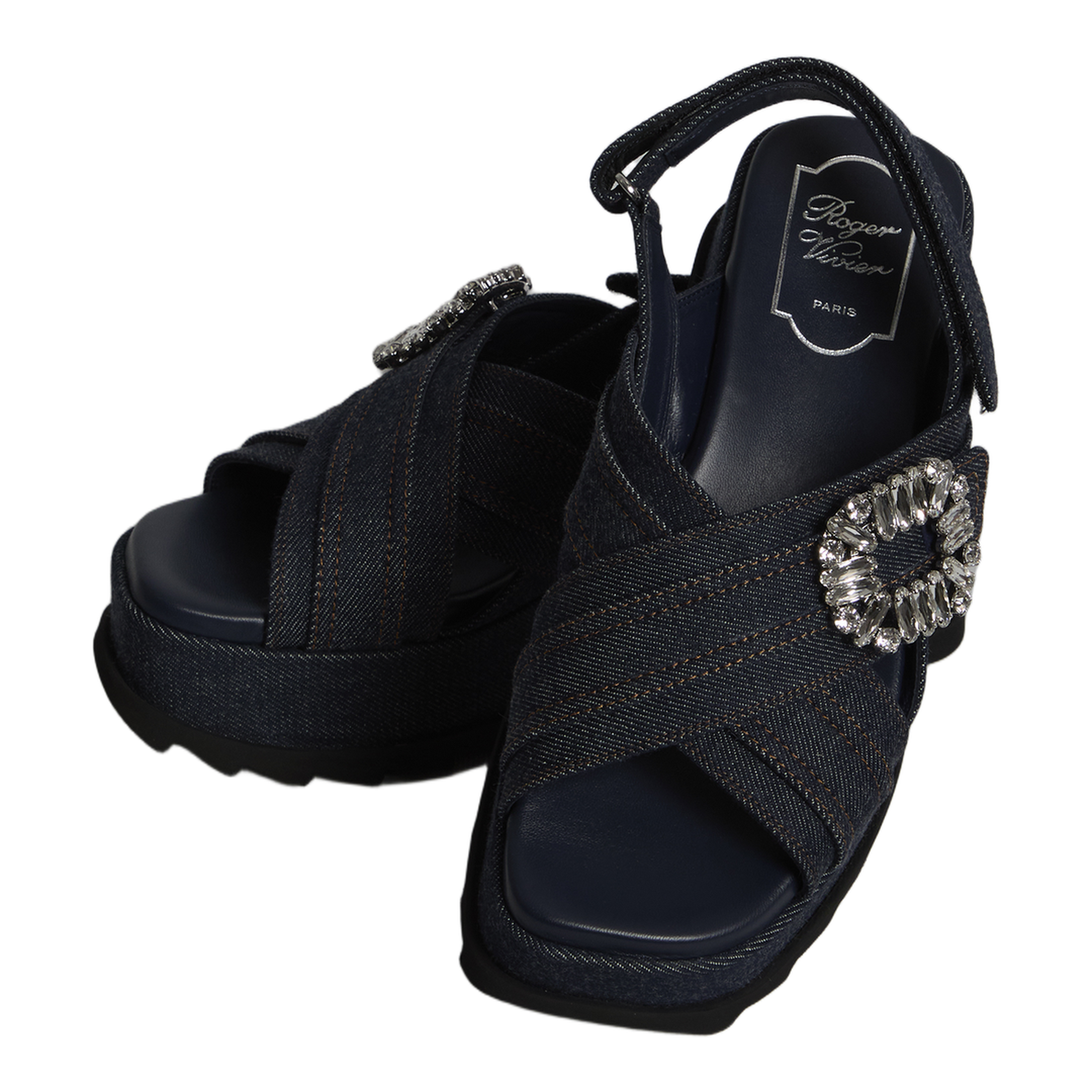 MAYFEYR - Roger Vivier - Denim Wedge Sandals - RVW77544720EMNU820