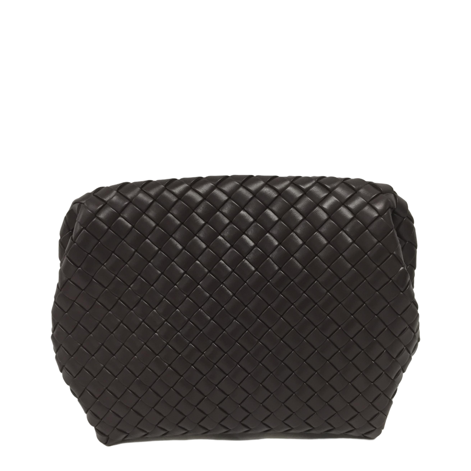 Intrecciato Leather Clutch Bags - Brown