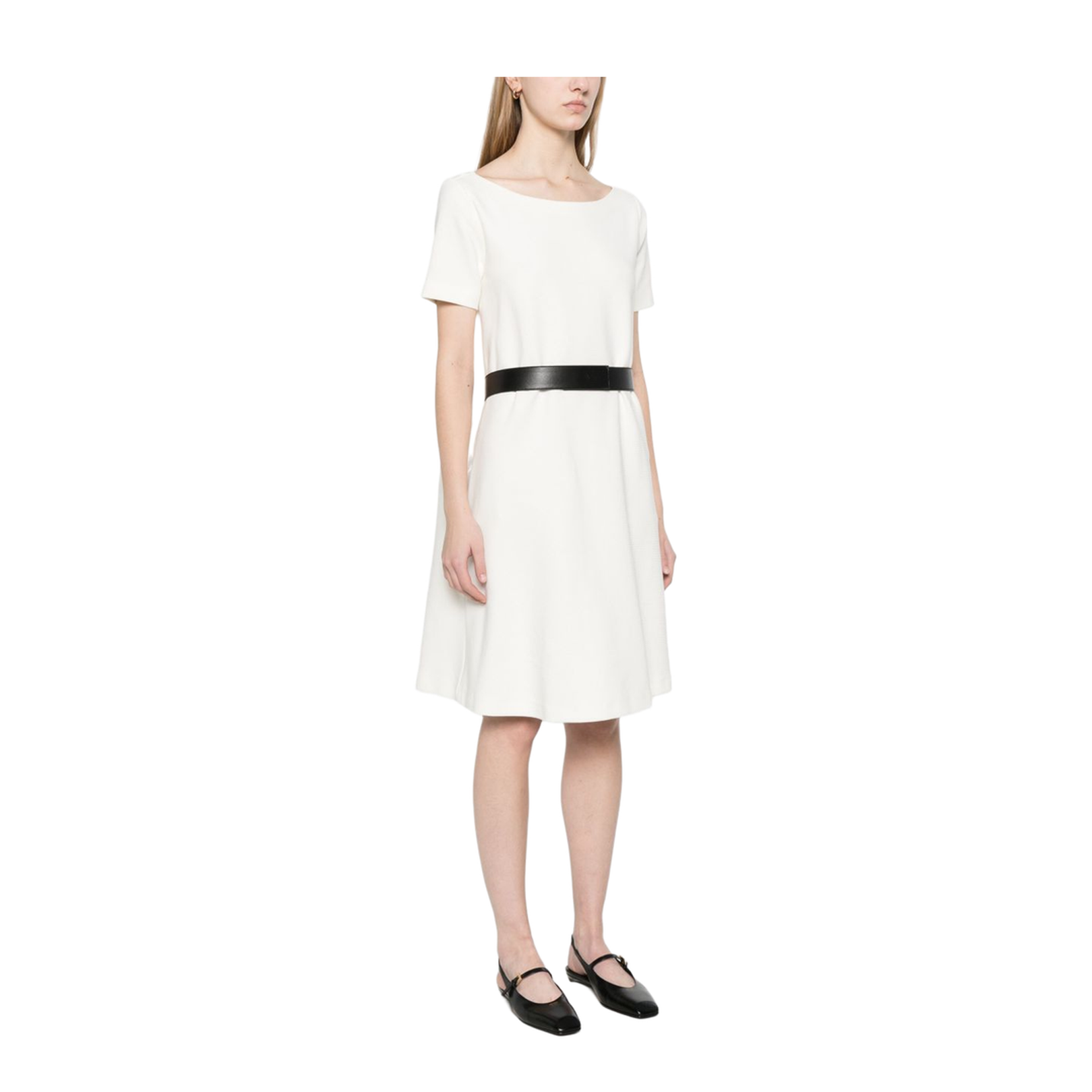 White Belted Dress