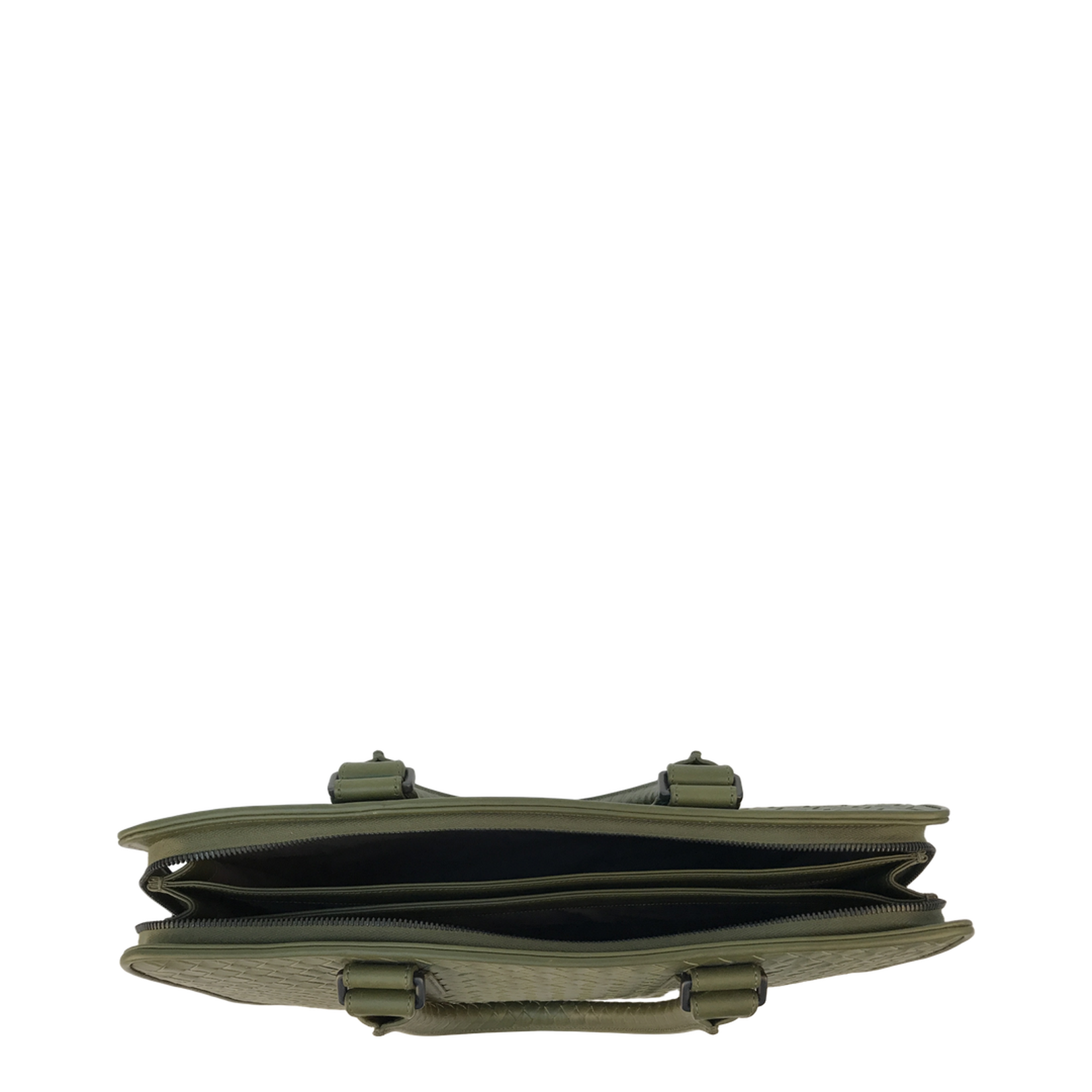 Intrecciato Leather Briefcase - Green