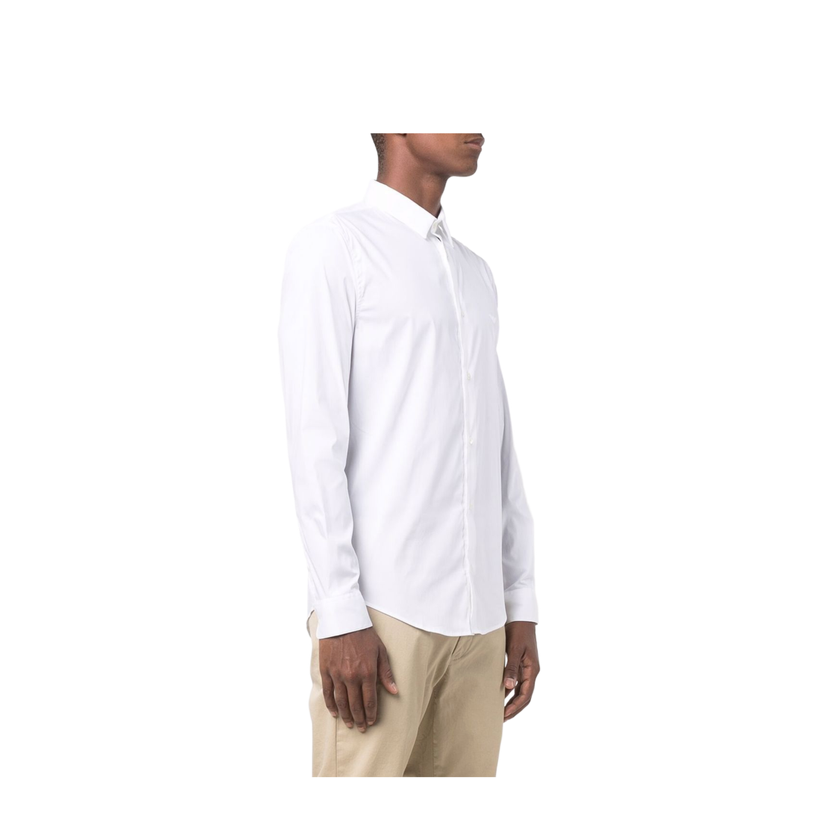 Cotton Shirt with Logo and Classic Collar