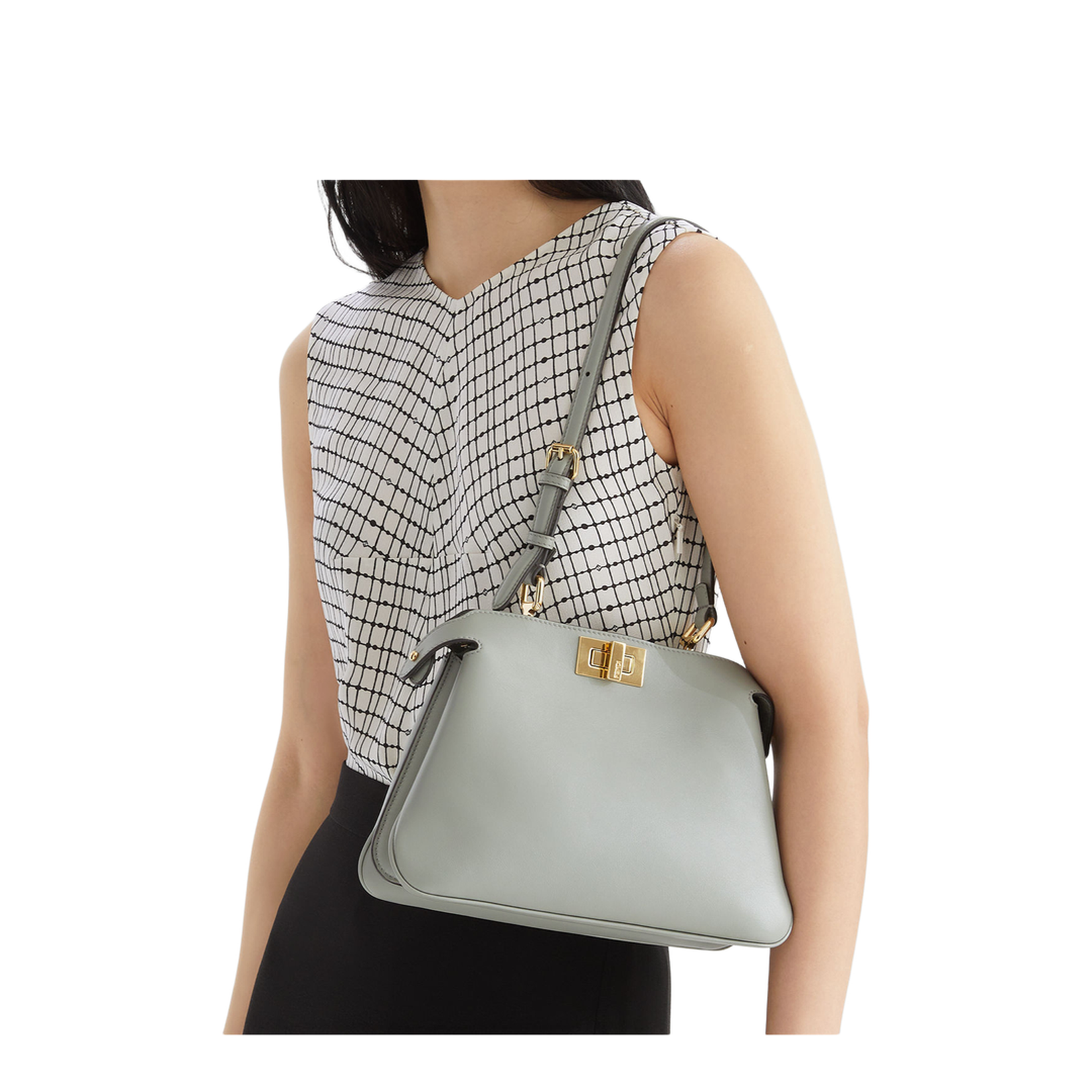 Peekaboo Small Leather Top Handle Bags - Pastel Green