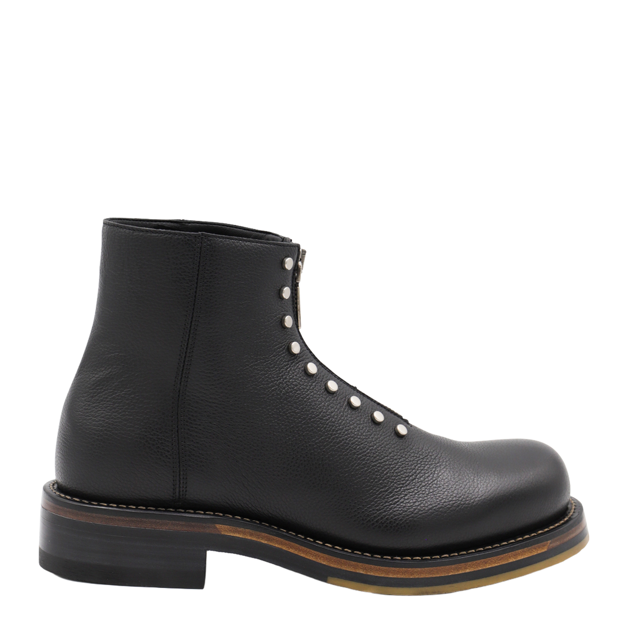 Leather Ankle Boots With Studs