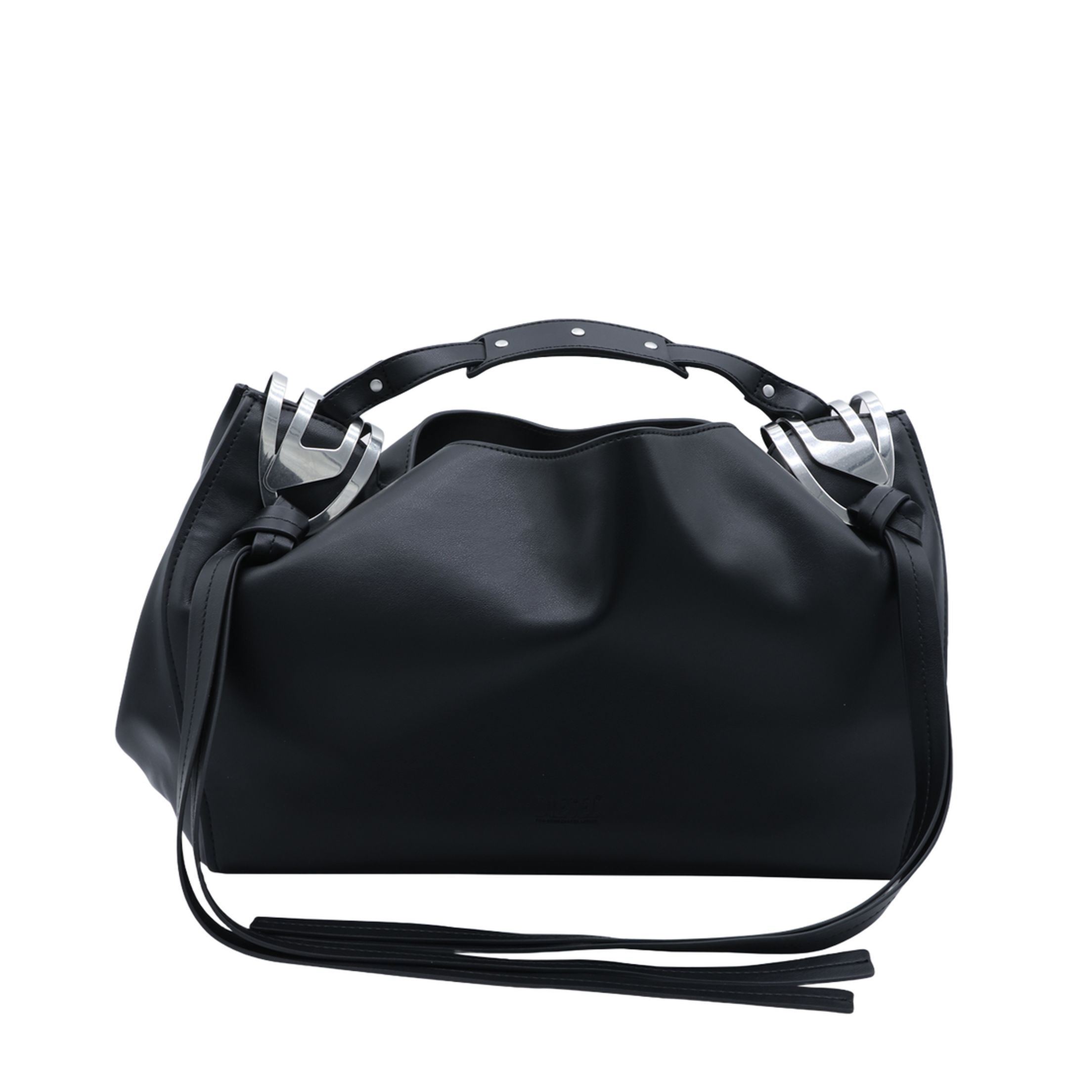 Knot-D Medium Polyurethane Top-Handle Bag - Black