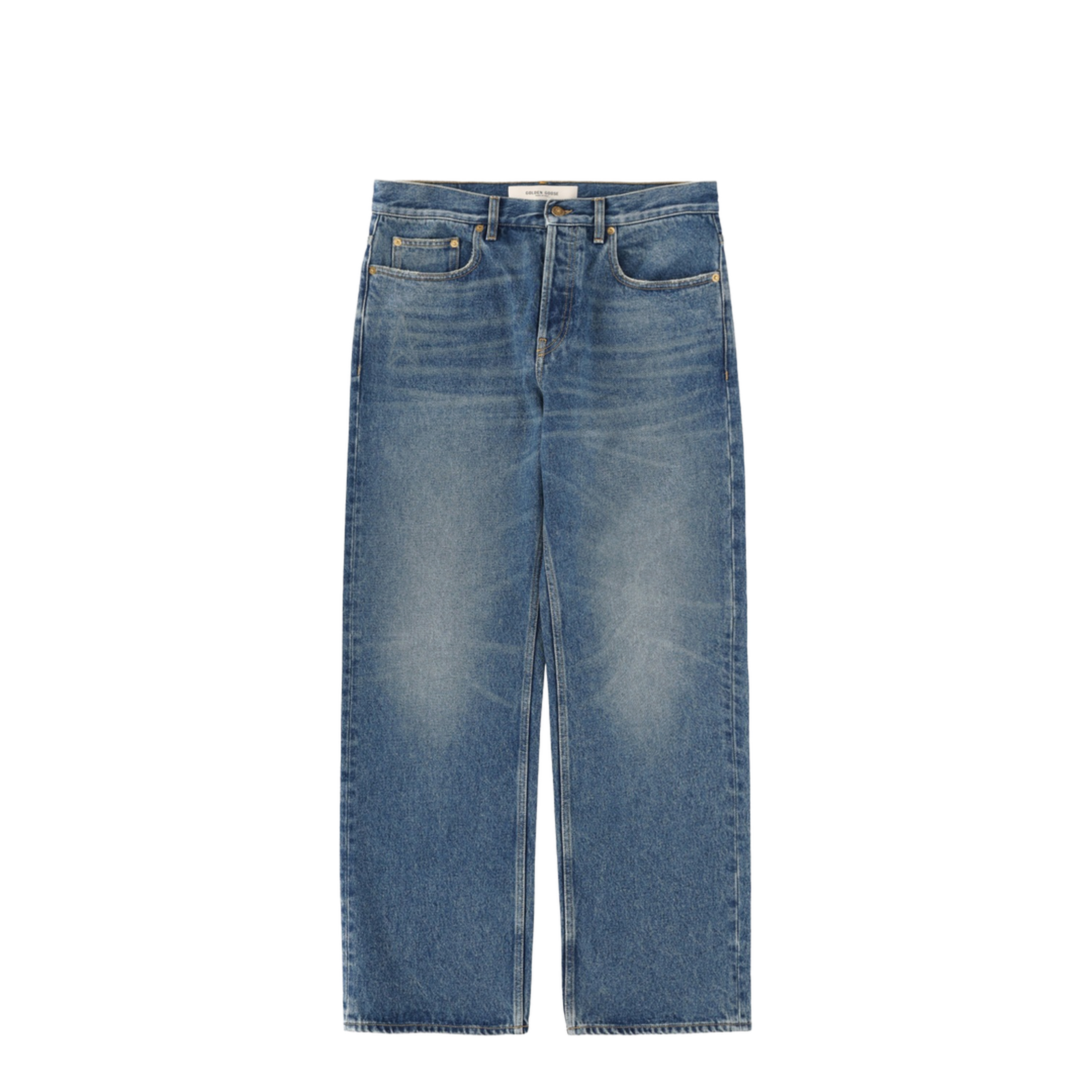 Blue Medium Wash Loose Jeans